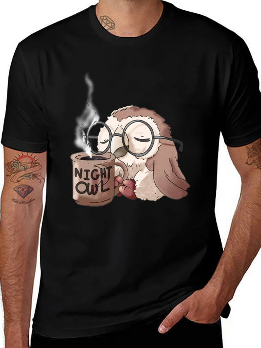 Night Owl Coffee T-Shirt - Funny Sleepy Owl Tee