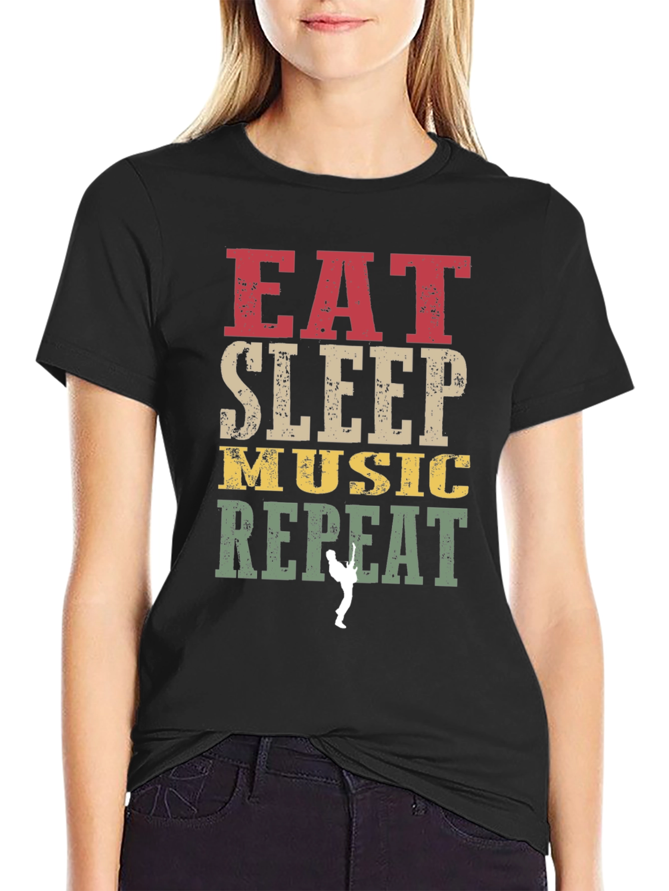 Eat Sleep Music Repeat Graphic T-Shirt