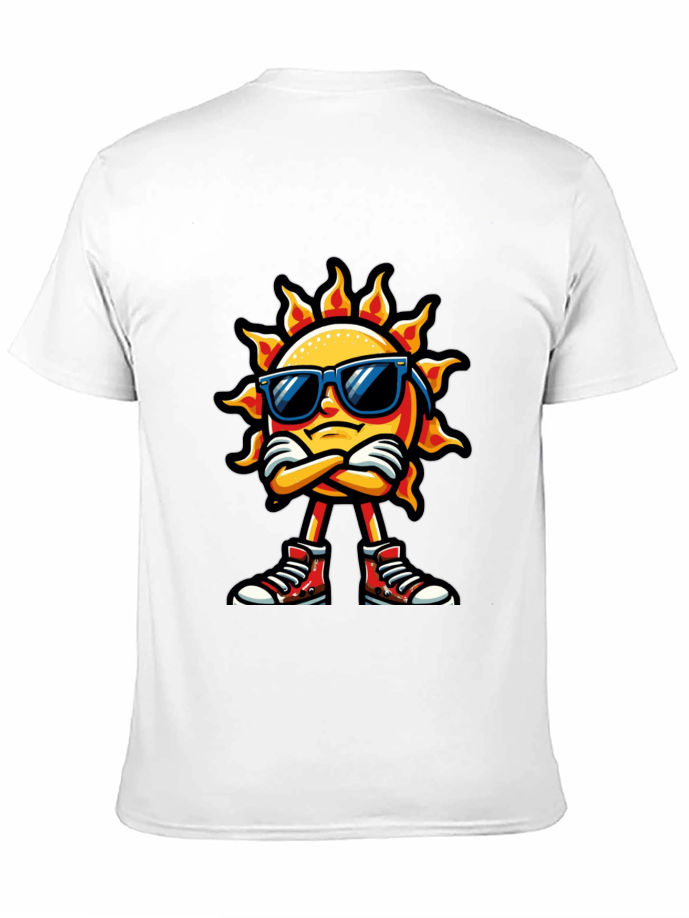 Cool Sun Cartoon Black T-Shirt