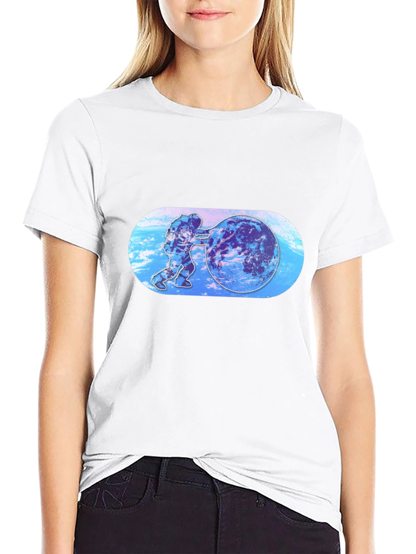 Astronaut Pushing Earth T-Shirt