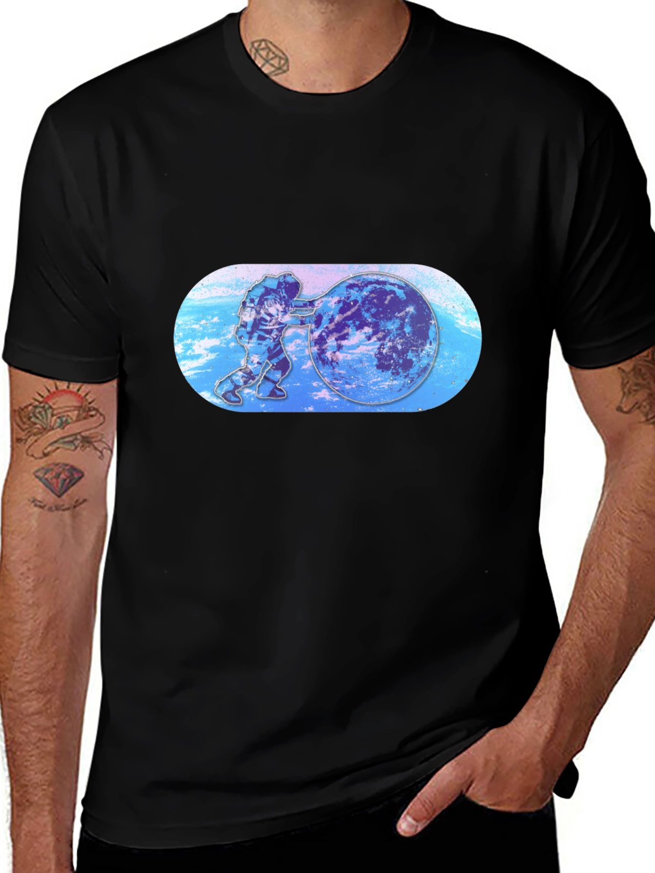 Astronaut Pushing Earth T-Shirt