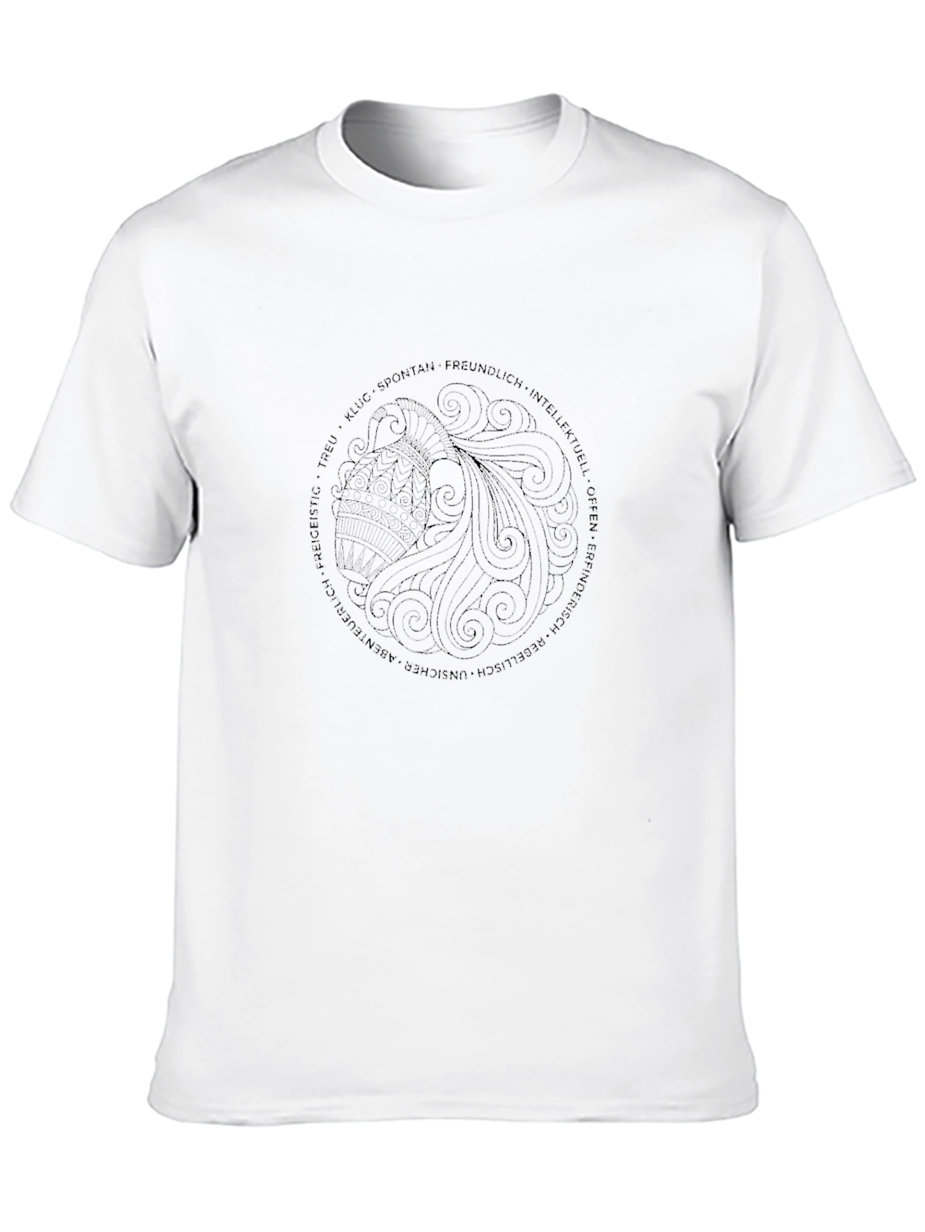 Ornamental Aquarius Zodiac T-Shirt