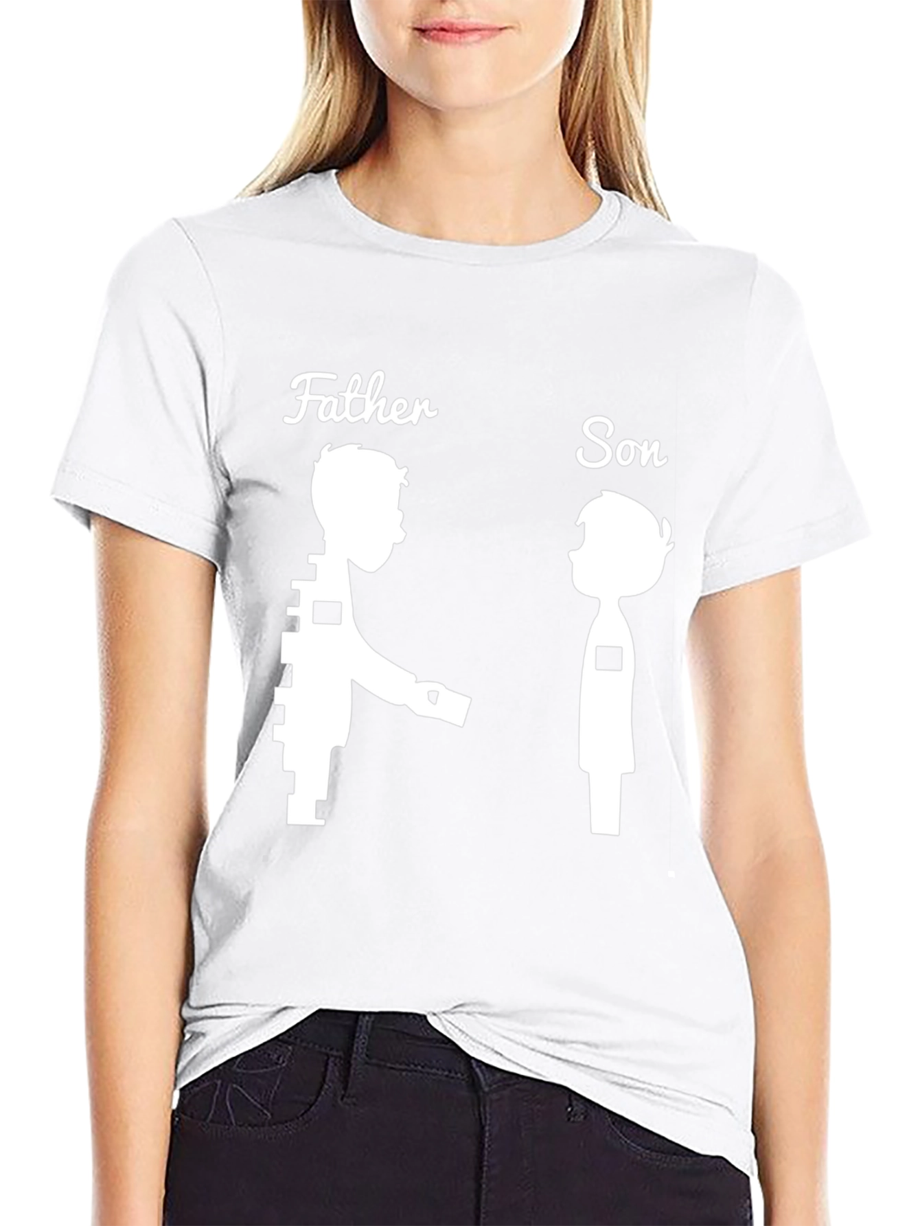 Father and Son Matching Graphic Tee - Black