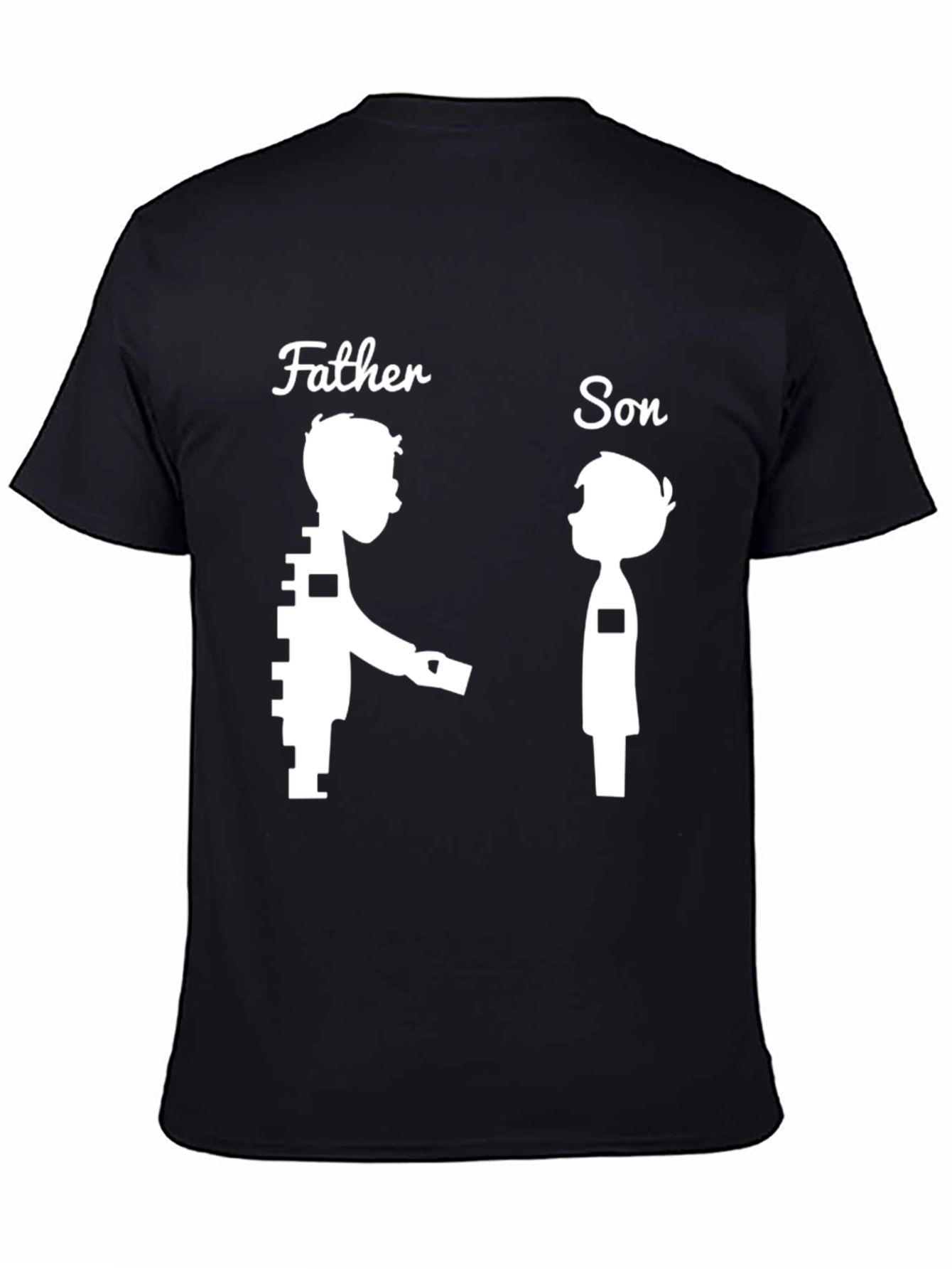 Father and Son Matching Graphic Tee - Black
