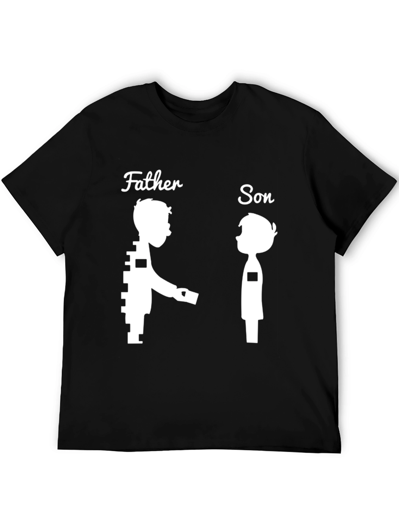 Father and Son Matching Graphic Tee - Black