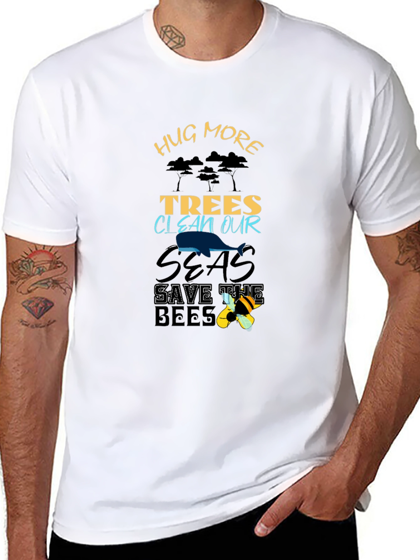 Eco-Friendly Hug More Trees Graphic Tee