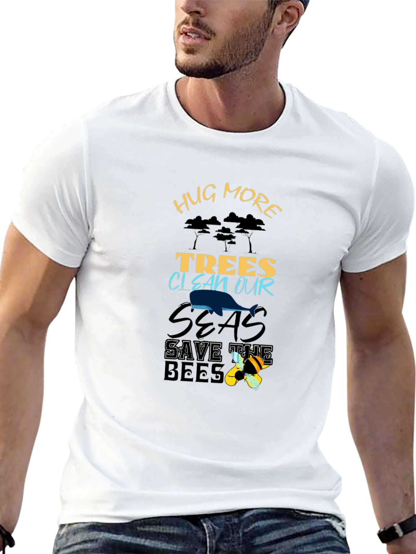 Eco-Friendly Hug More Trees Graphic Tee