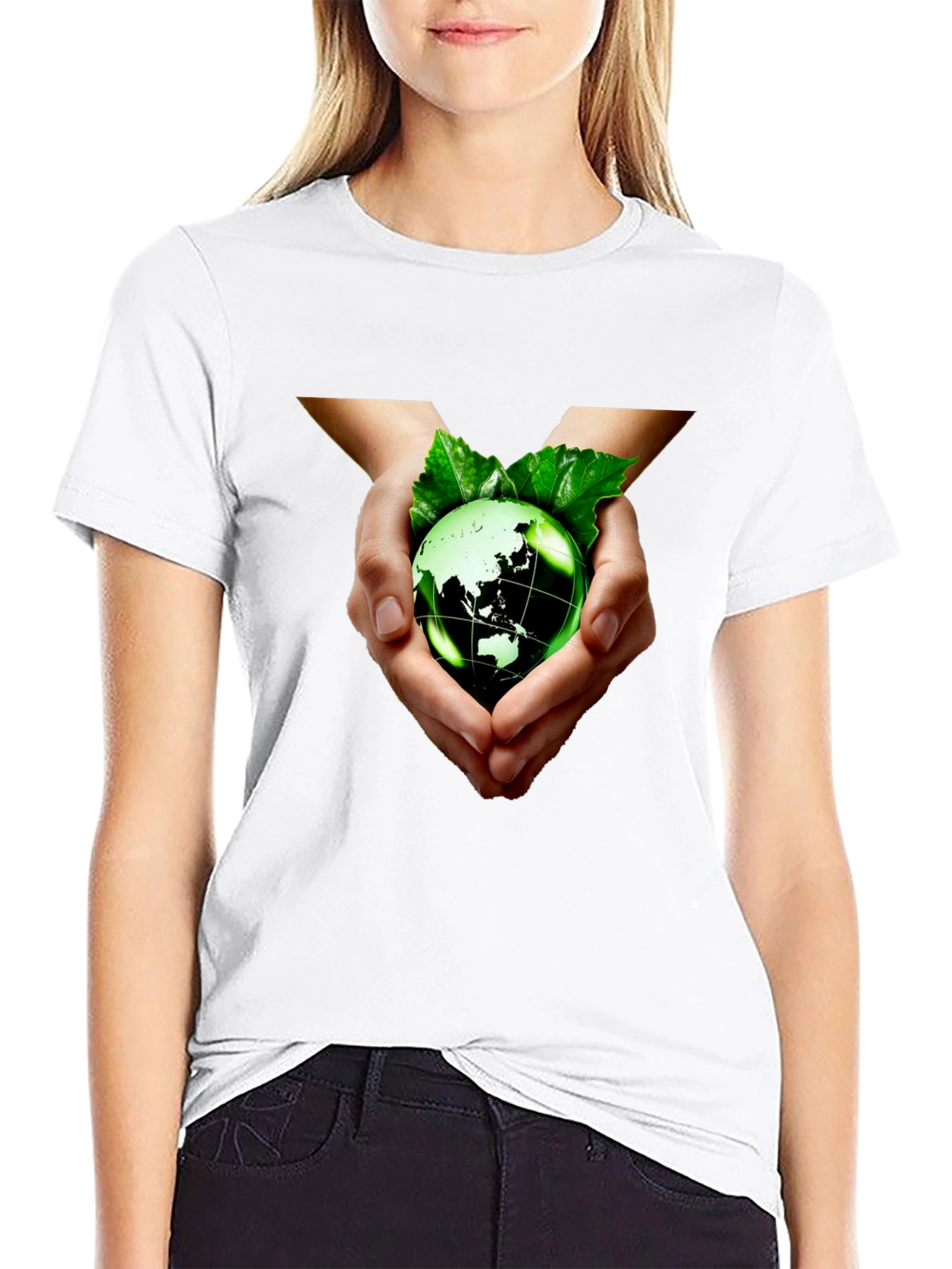 Eco-Friendly Earth Hands Graphic Tee