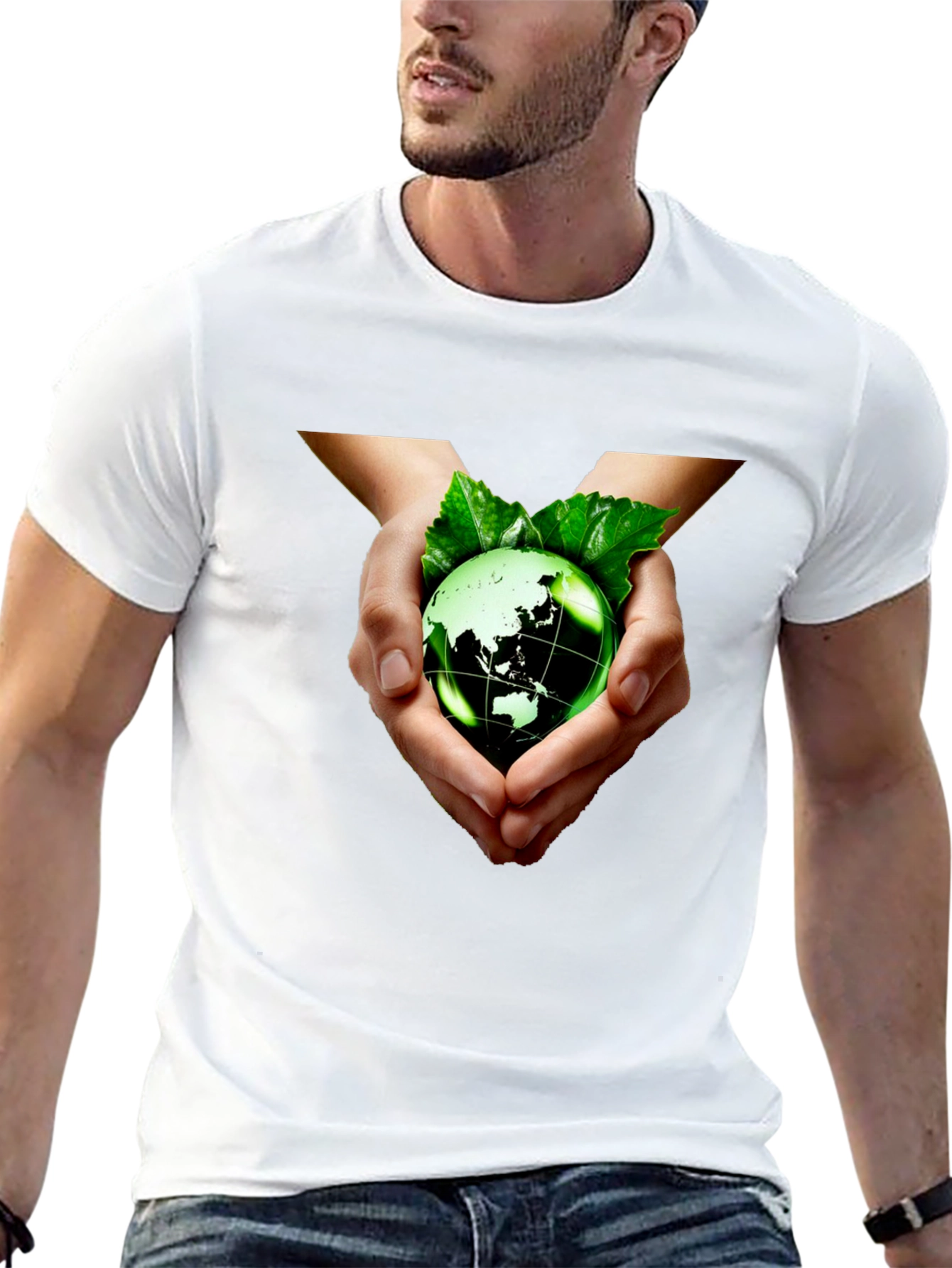 Eco-Friendly Earth Hands Graphic Tee