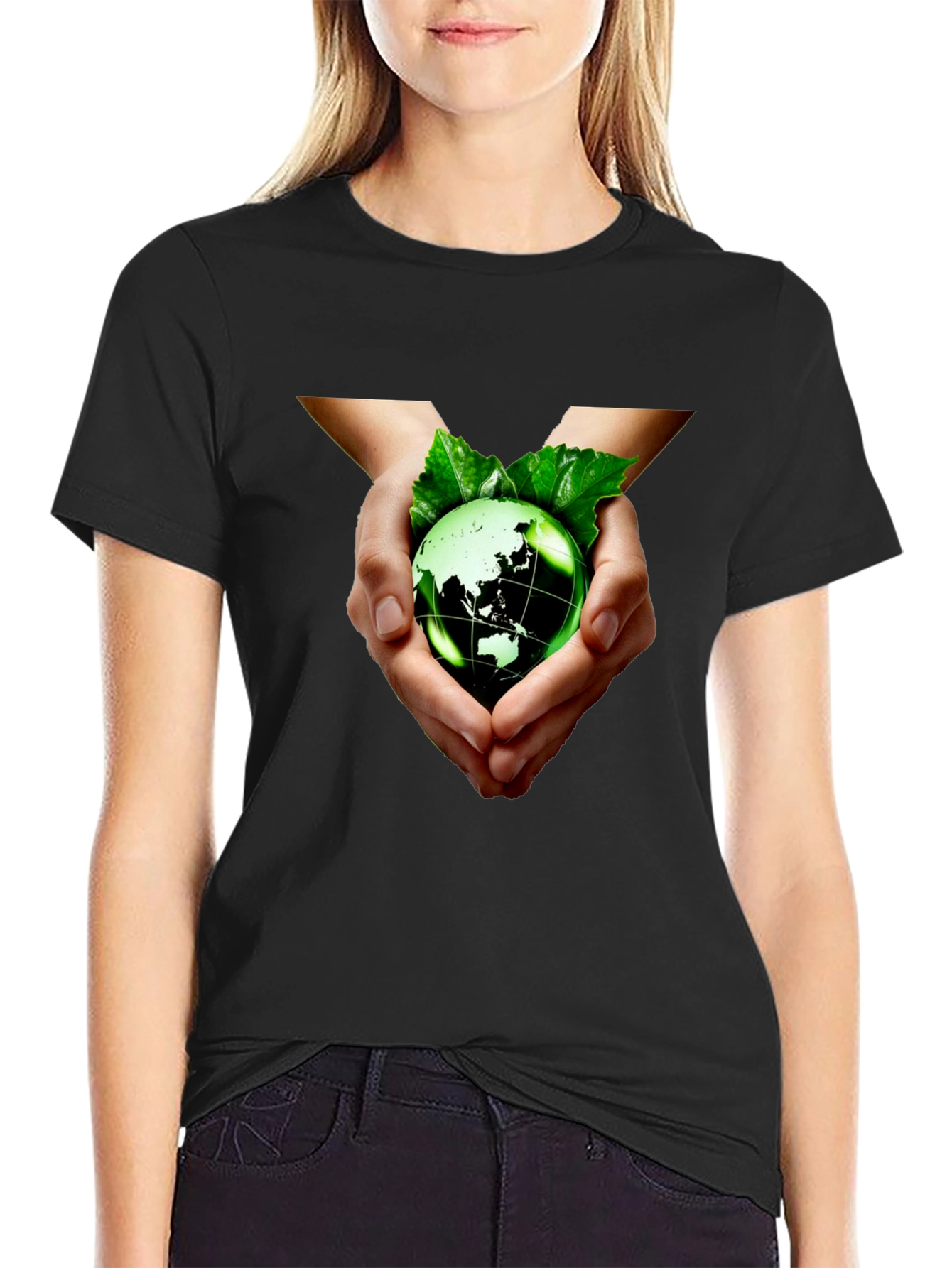 Eco-Friendly Earth Hands Graphic Tee