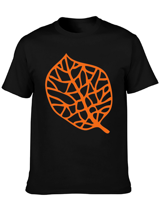 Leaf Graphic Black T-Shirt - Nature Inspired Design