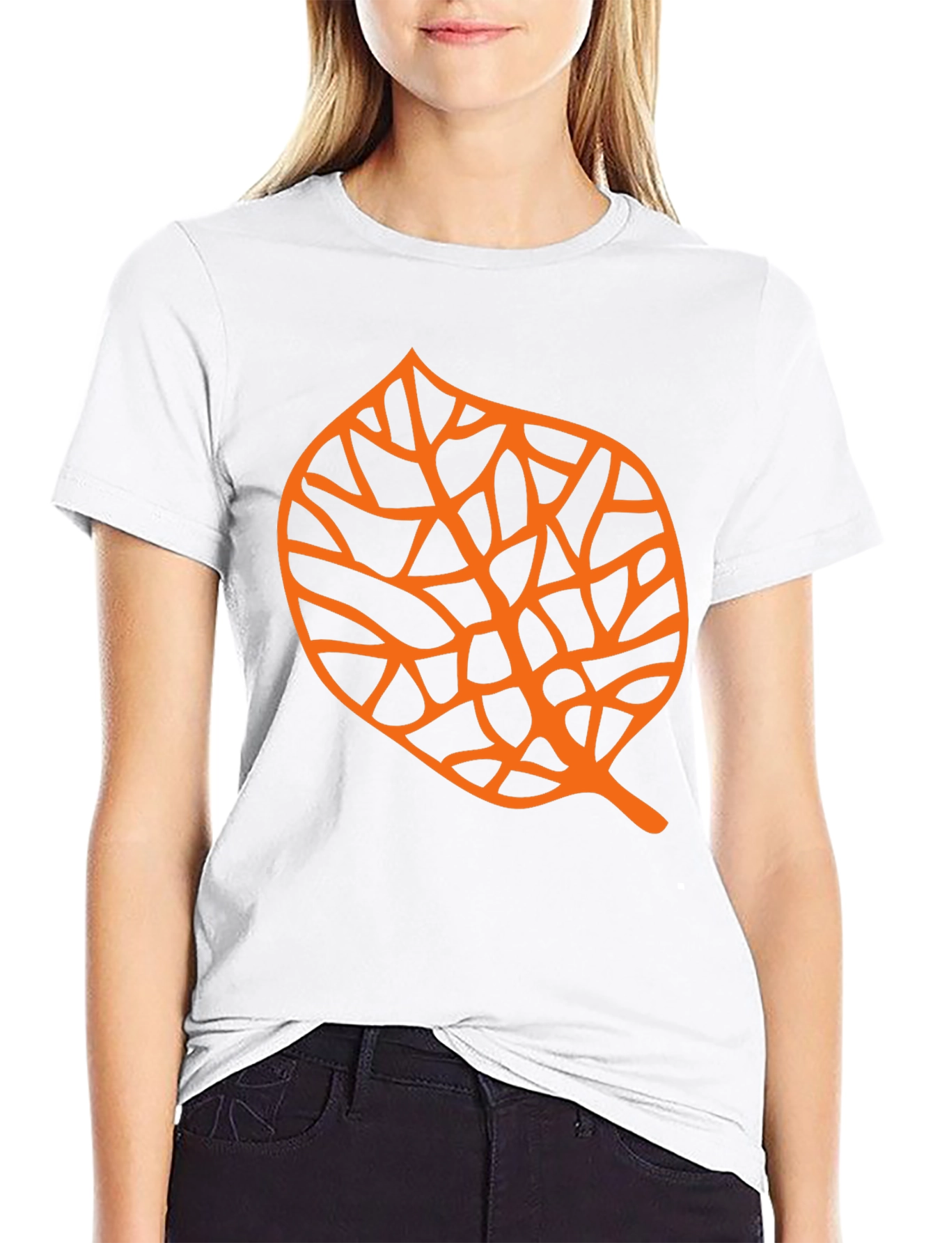 Leaf Graphic Black T-Shirt - Nature Inspired Design