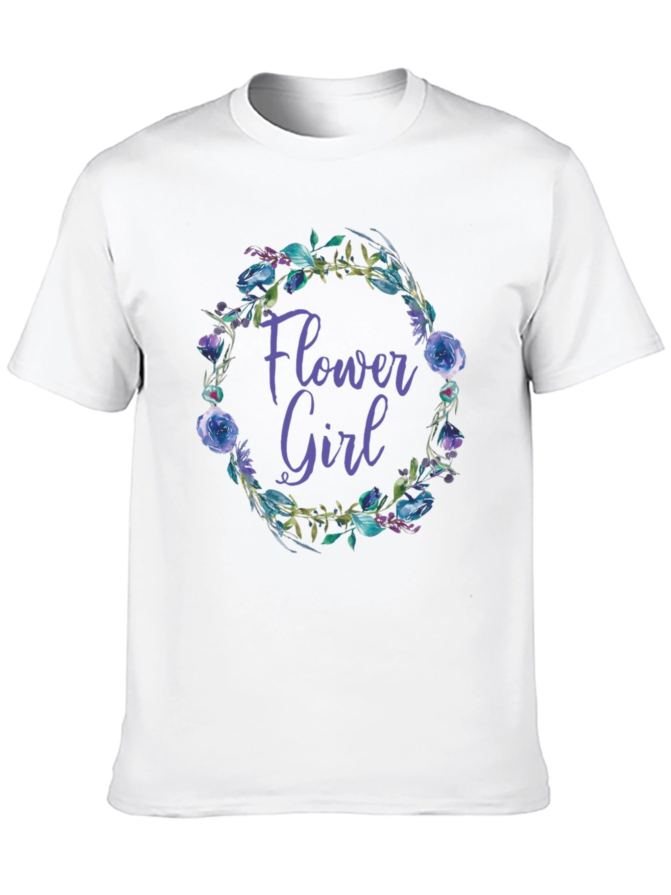 Flower Girl Floral Wreath Graphic Tee