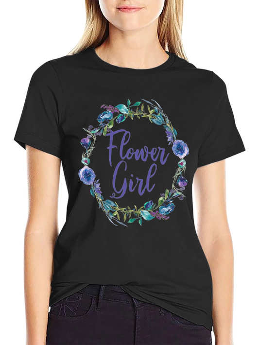 Flower Girl Floral Wreath Graphic Tee