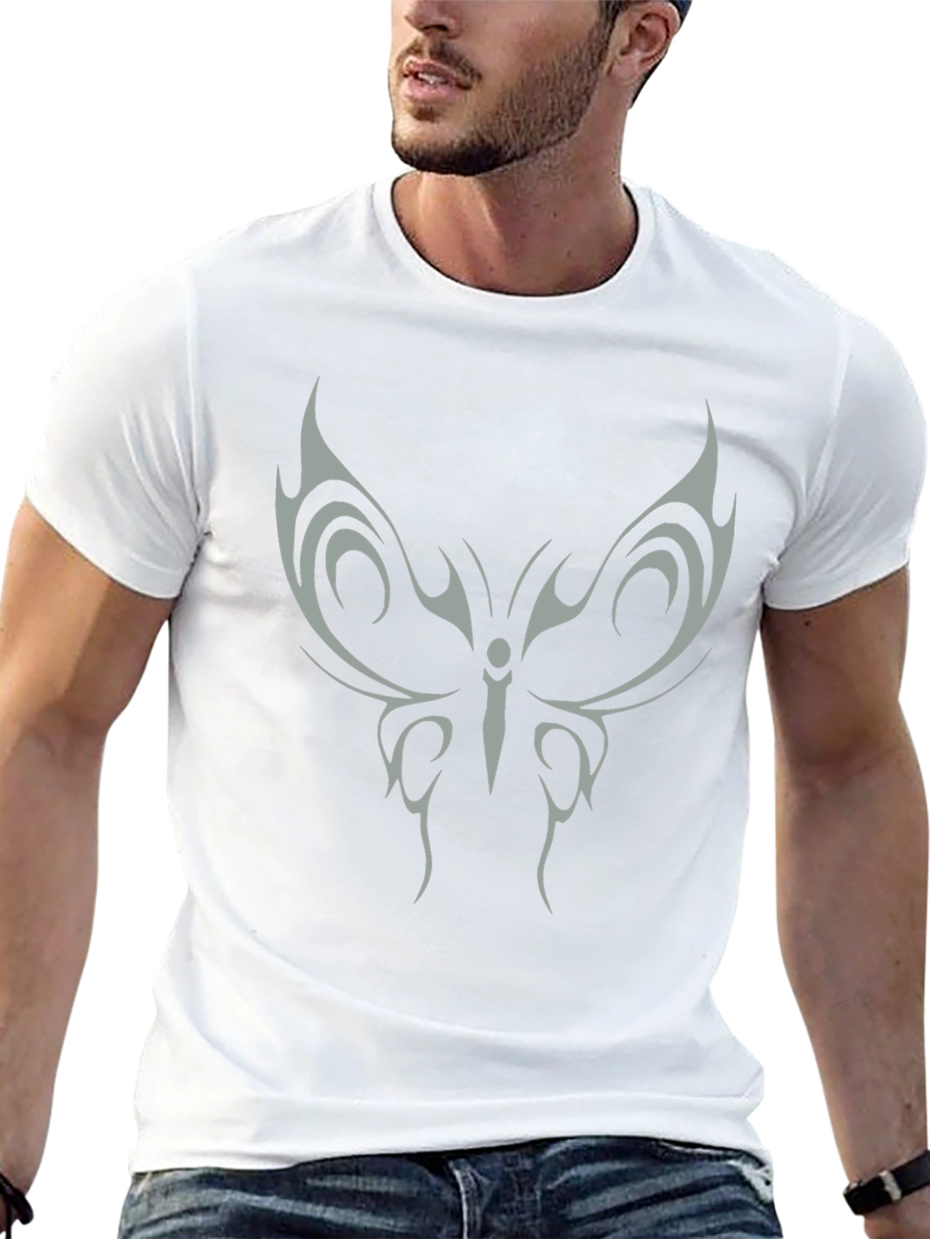Butterfly Graphic Print Mens T-Shirt