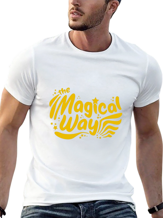 Magical Way Graphic Tee - Black Cotton T-Shirt