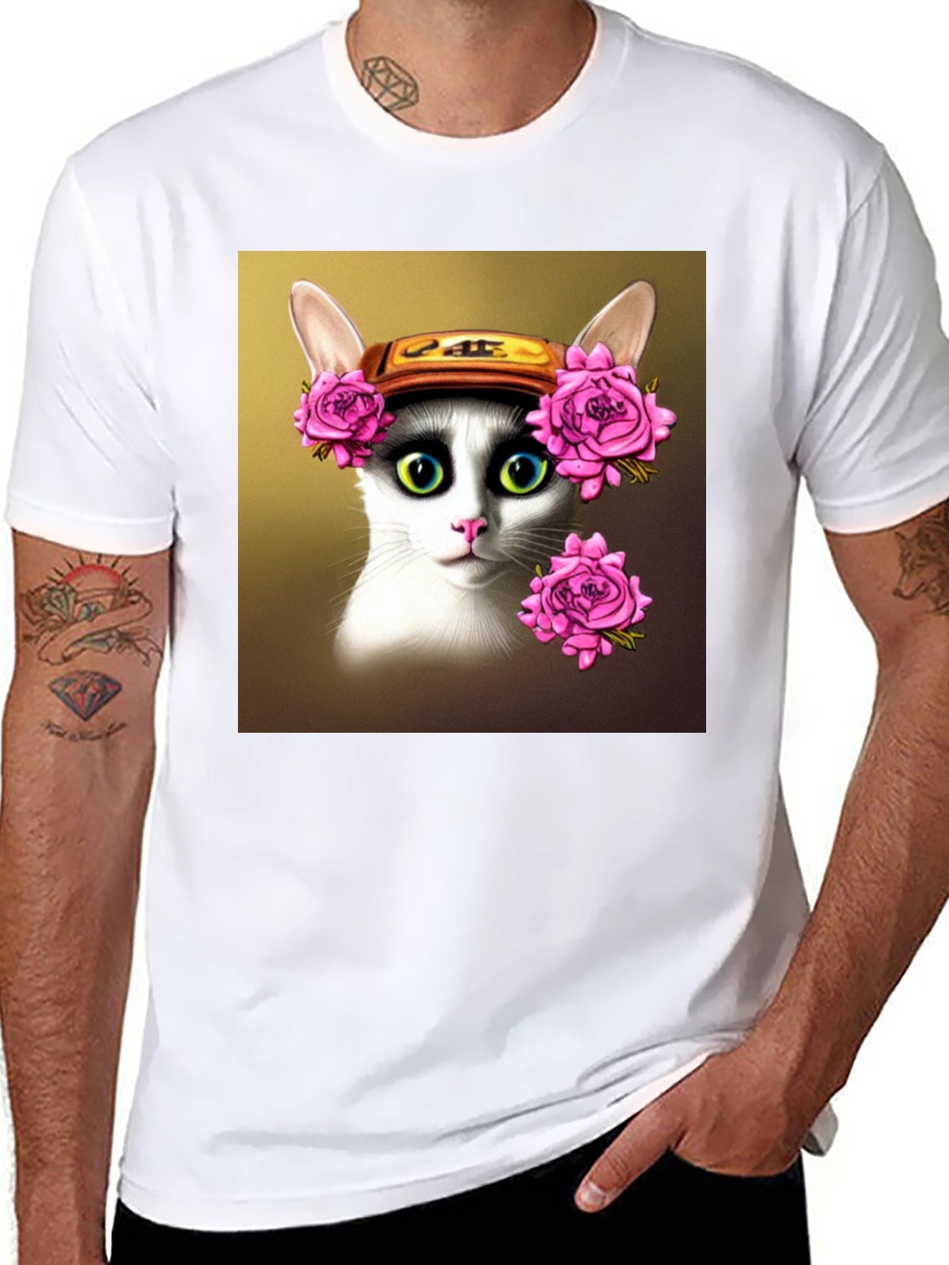 Floral Crown Cat T-Shirt