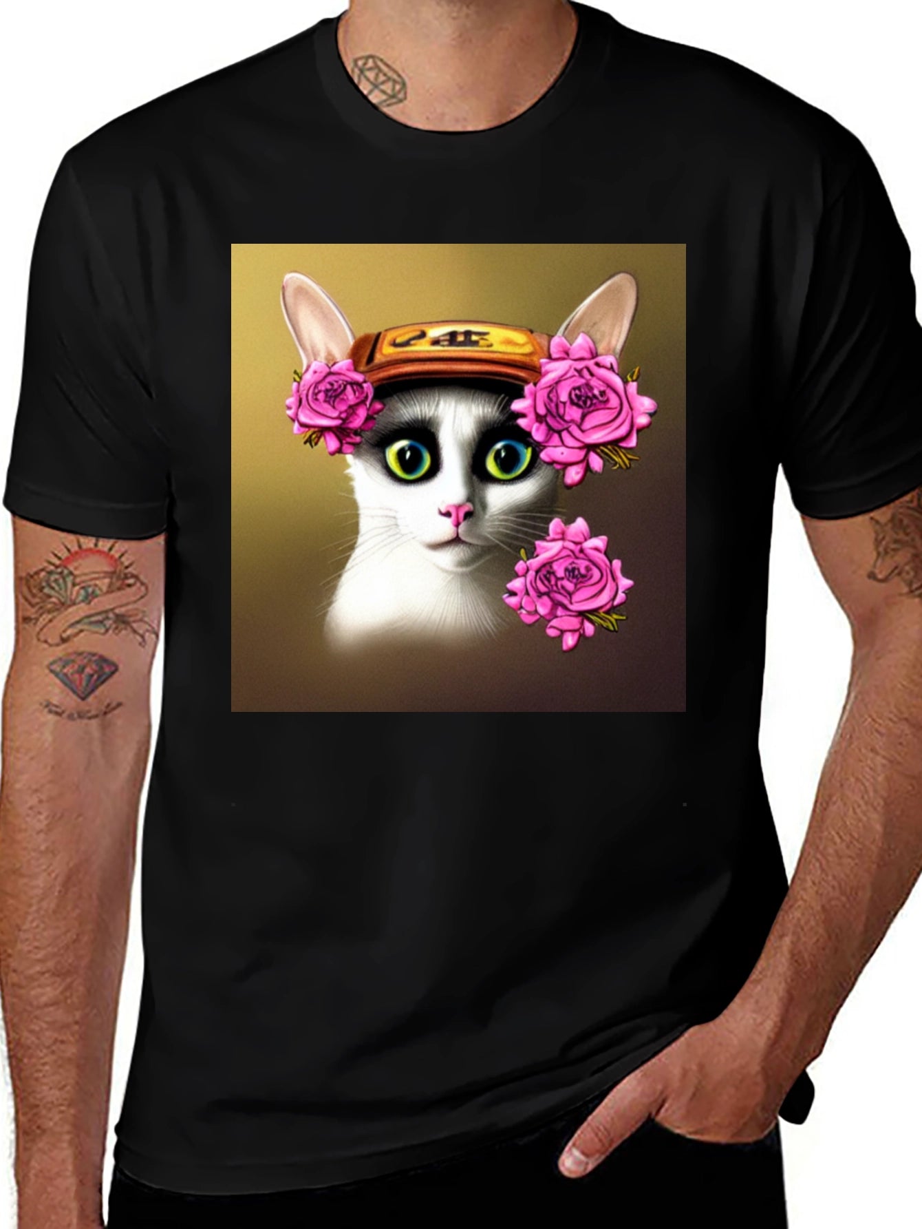 Floral Crown Cat T-Shirt