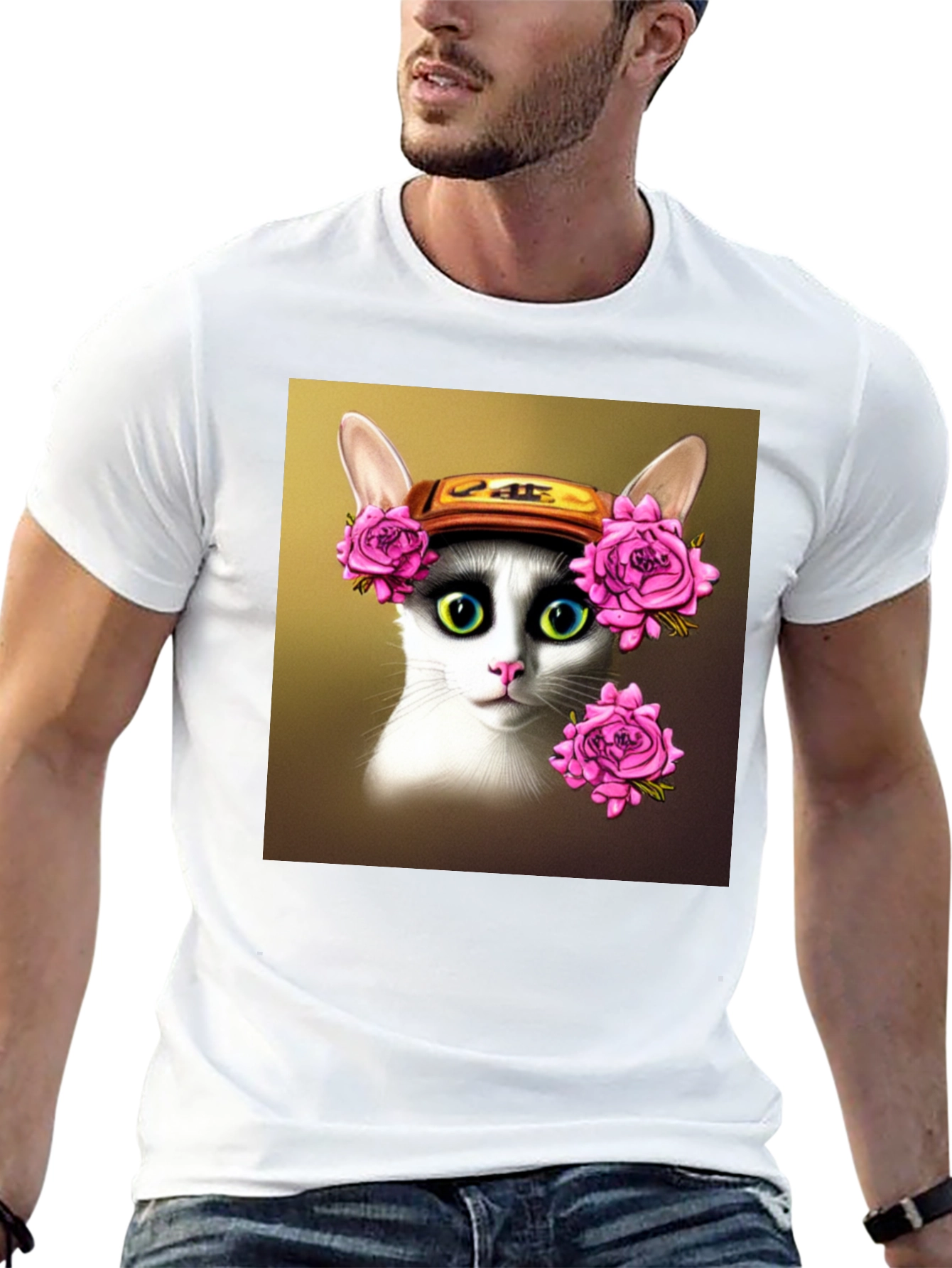 Floral Crown Cat T-Shirt