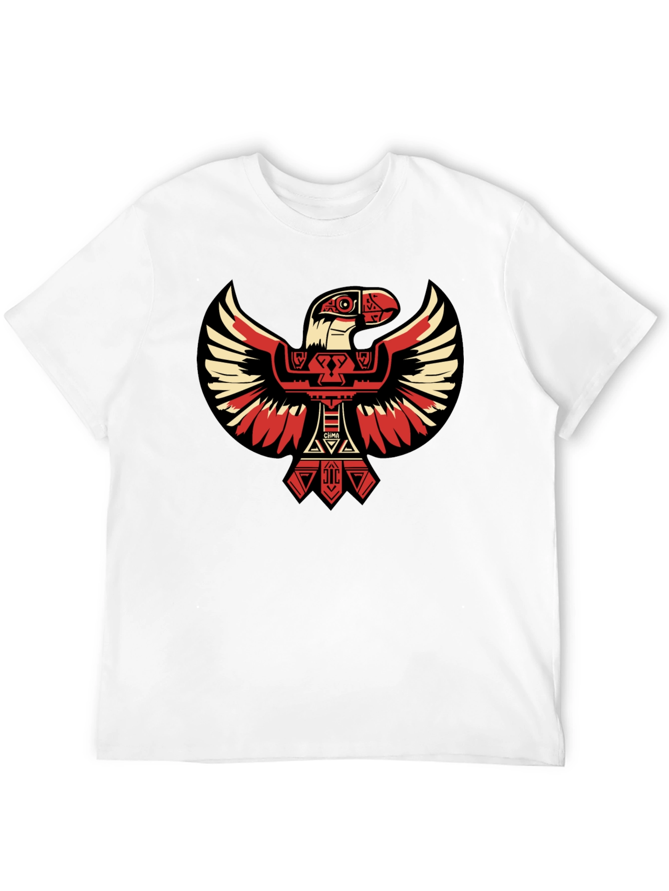 Aztec Eagle Graphic Tee - Black Cotton T-Shirt