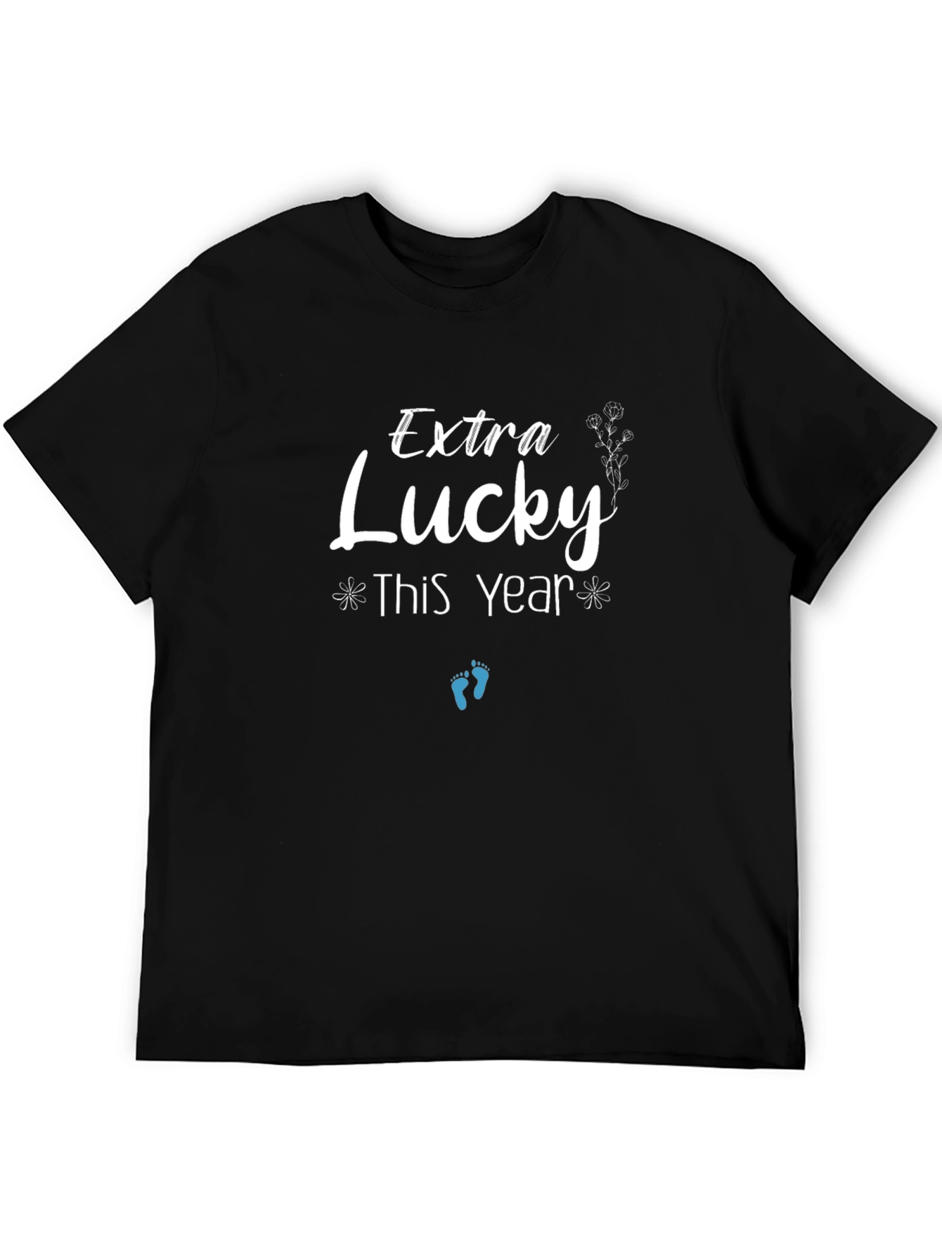 Extra Lucky This Year Black Graphic T-Shirt
