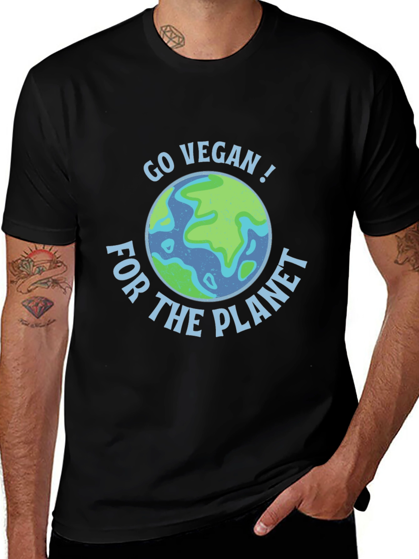 Go Vegan! For The Planet Black T-Shirt