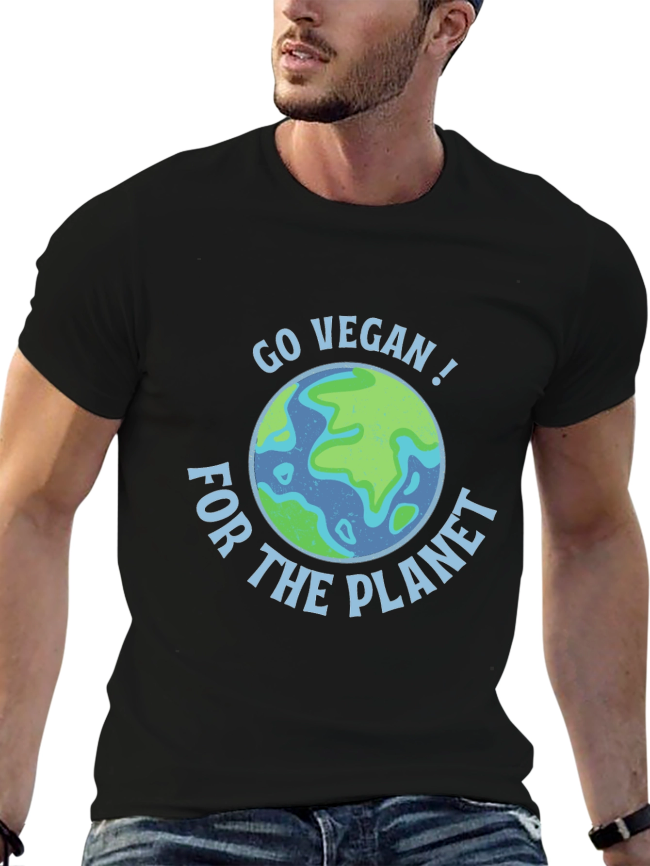 Go Vegan! For The Planet Black T-Shirt