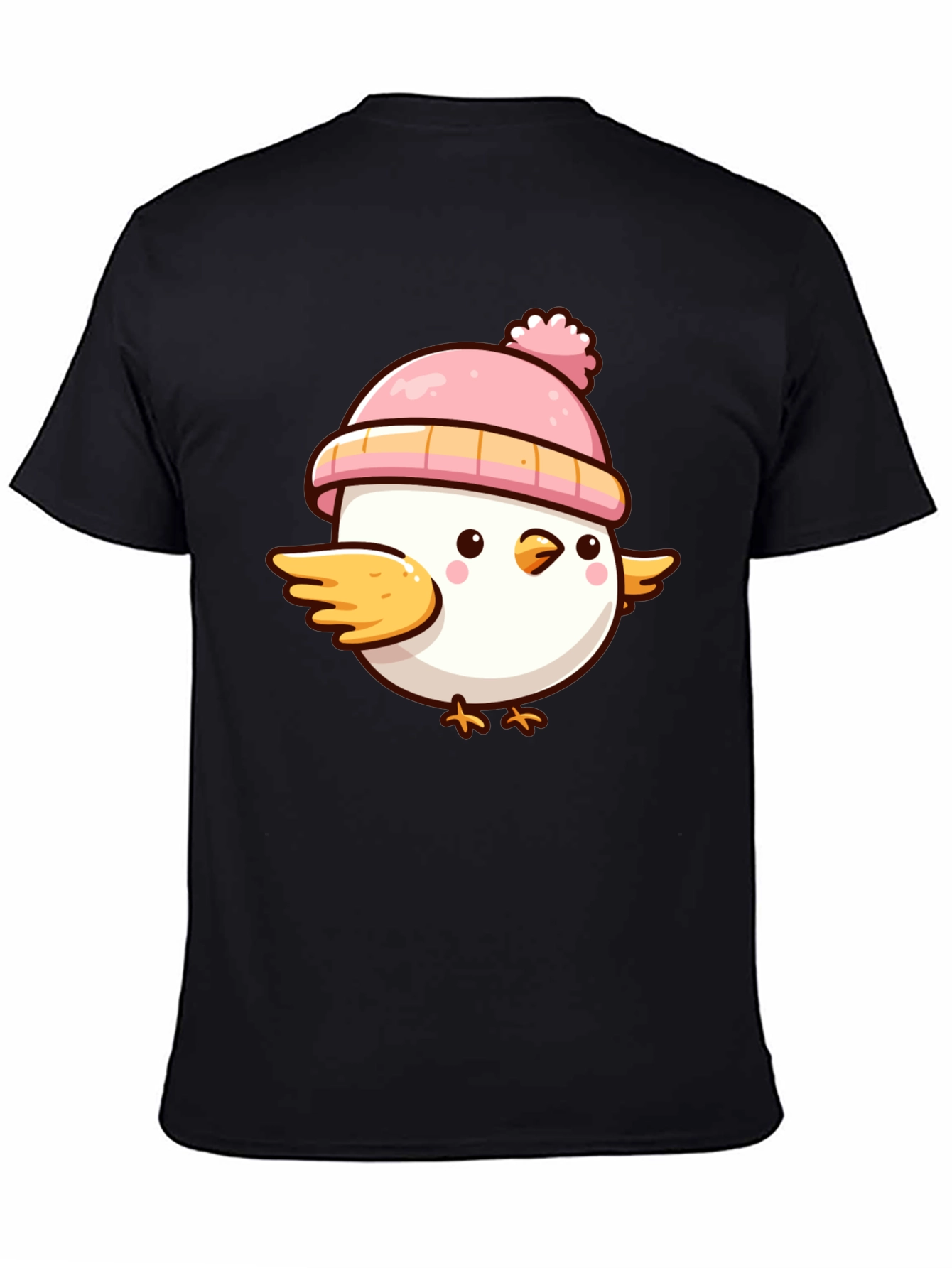 Cute Chick with Pink Hat Graphic T-Shirt