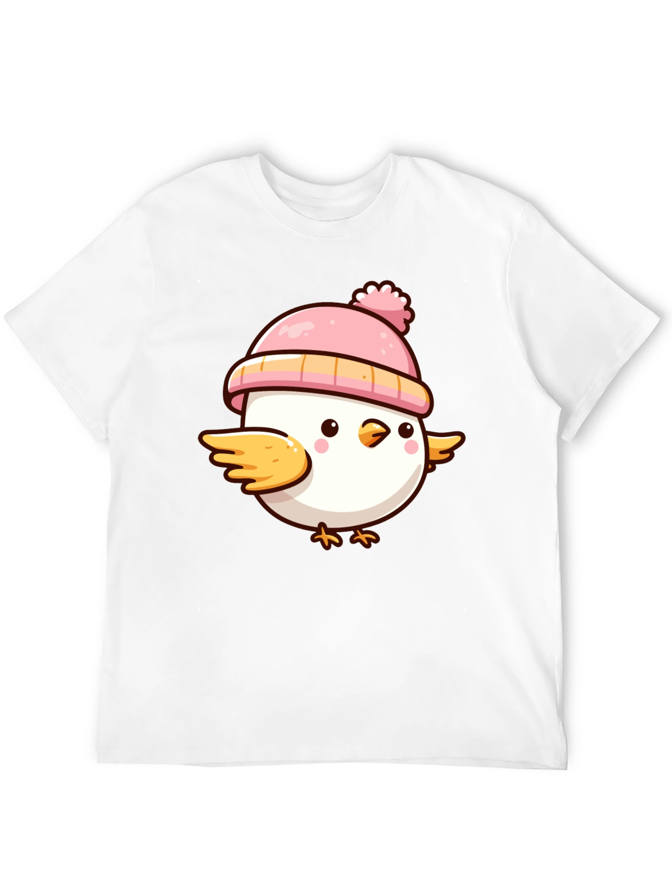 Cute Chick with Pink Hat Graphic T-Shirt