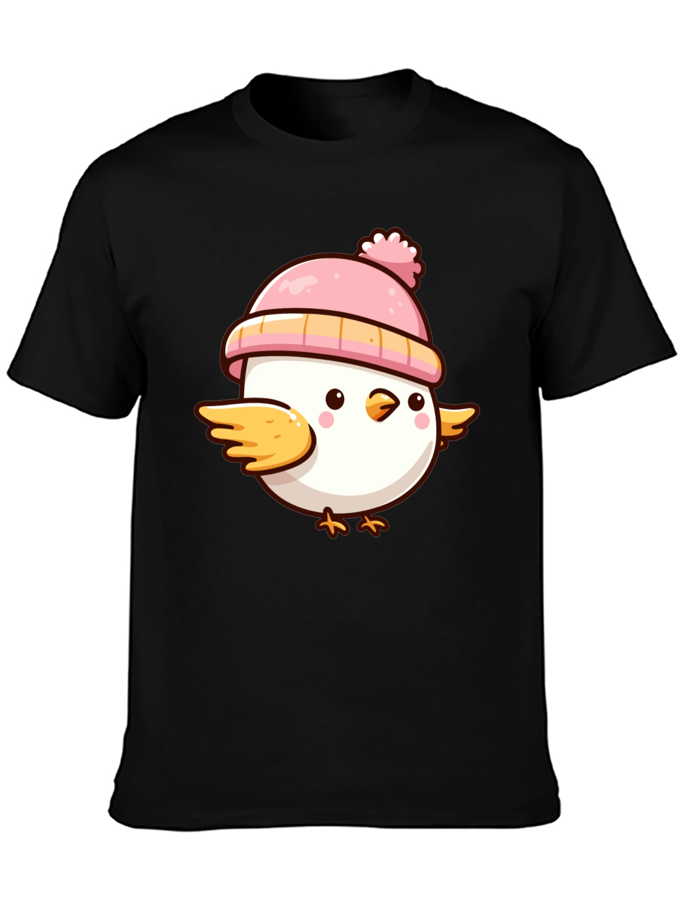 Cute Chick with Pink Hat Graphic T-Shirt