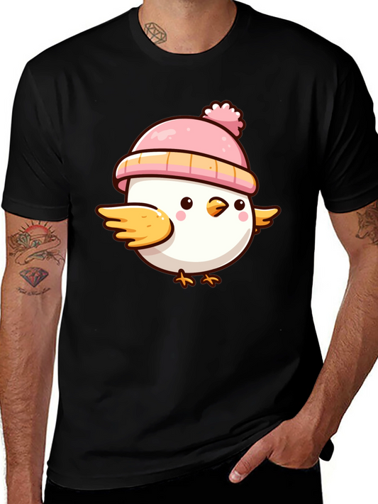 Cute Chick with Pink Hat Graphic T-Shirt