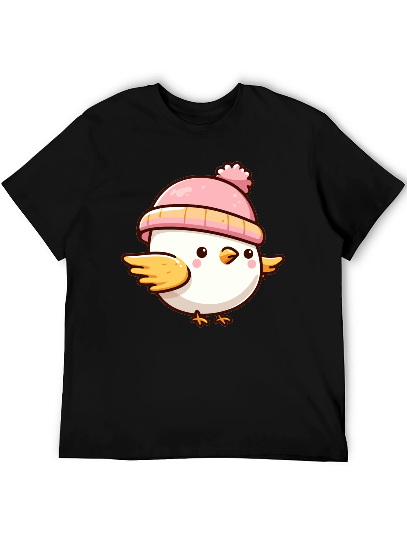 Cute Chick with Pink Hat Graphic T-Shirt