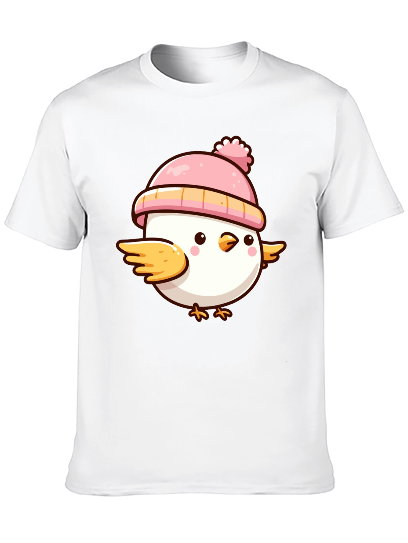 Cute Chick with Pink Hat Graphic T-Shirt