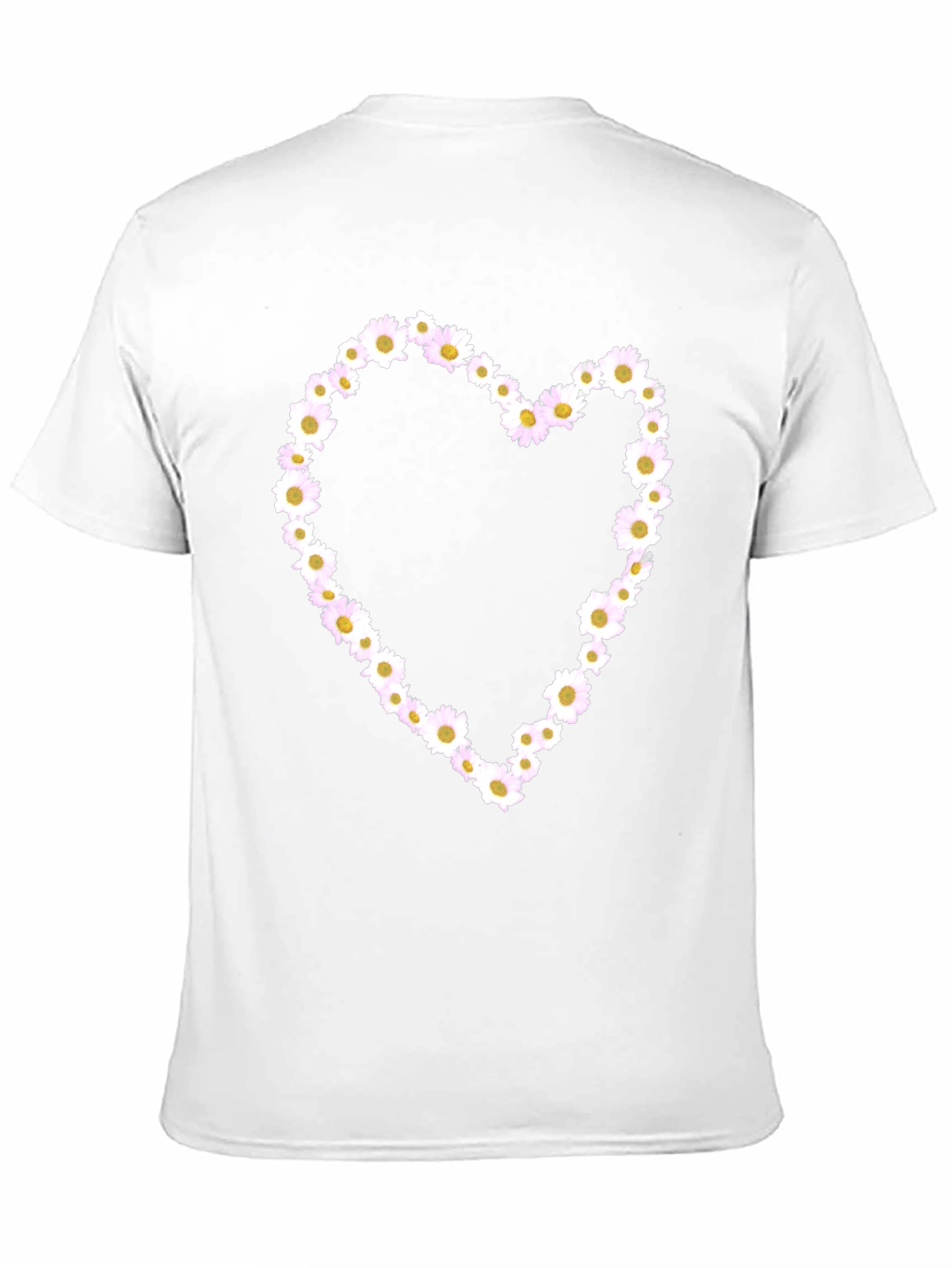 Daisy Heart Graphic Tee - Black Cotton T-Shirt