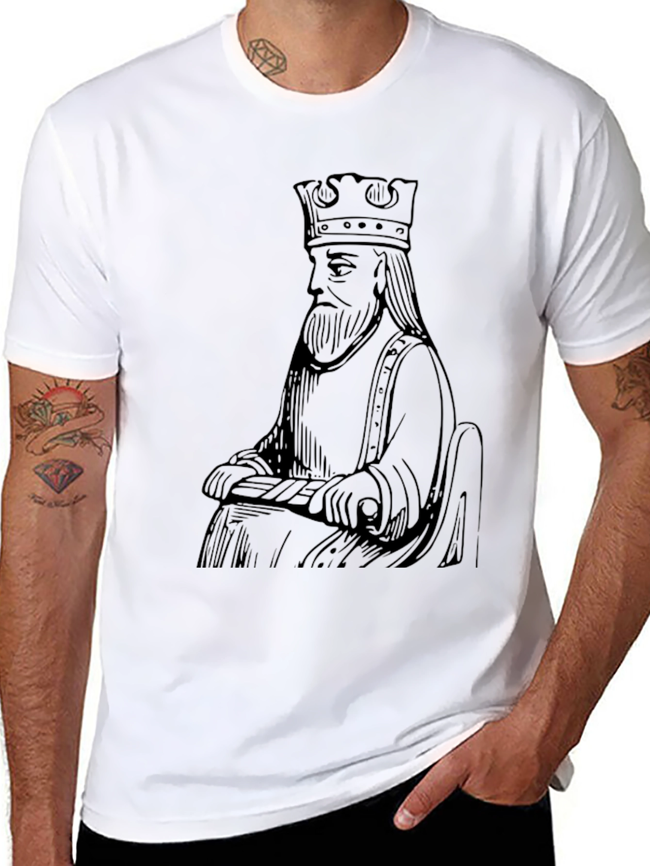 King Chess Piece Graphic T-Shirt - Black