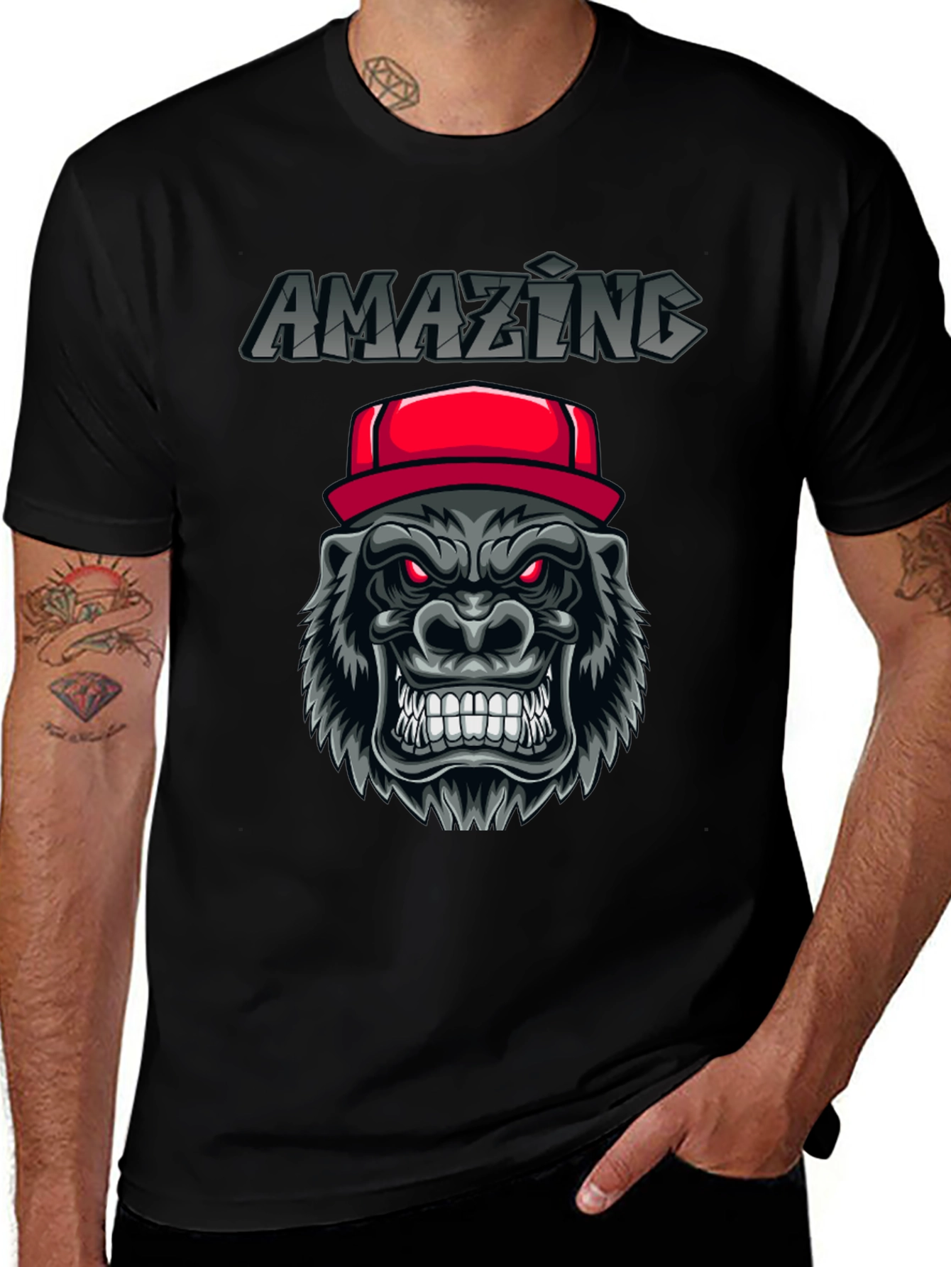 Amazing Gorilla Graphic Tee - Black