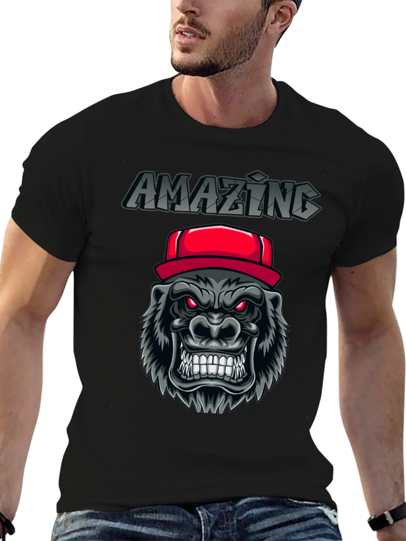Amazing Gorilla Graphic Tee - Black