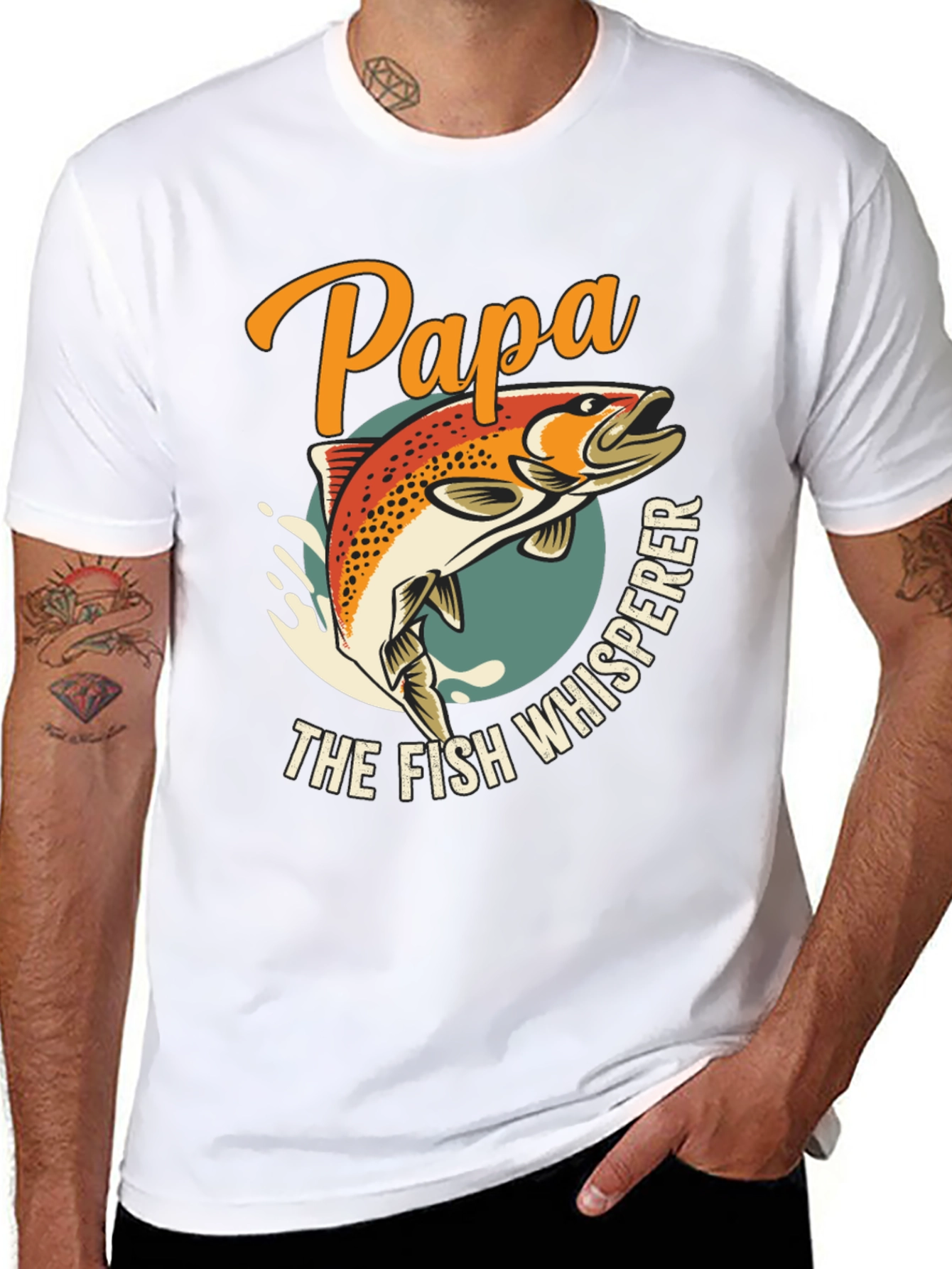Papa the Fish Whisperer Graphic T-Shirt