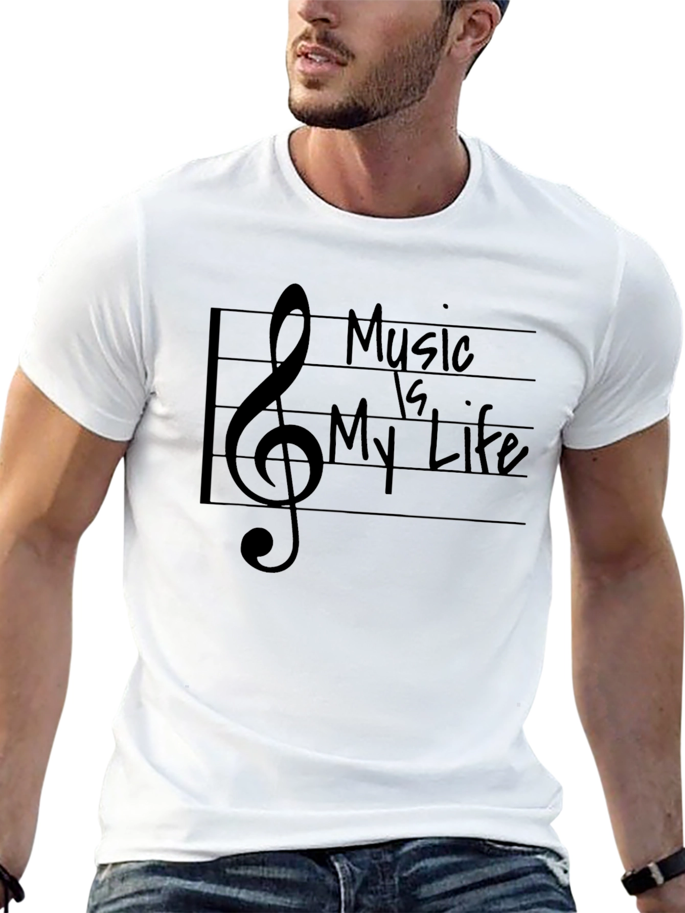 Music is My Life Black T-Shirt