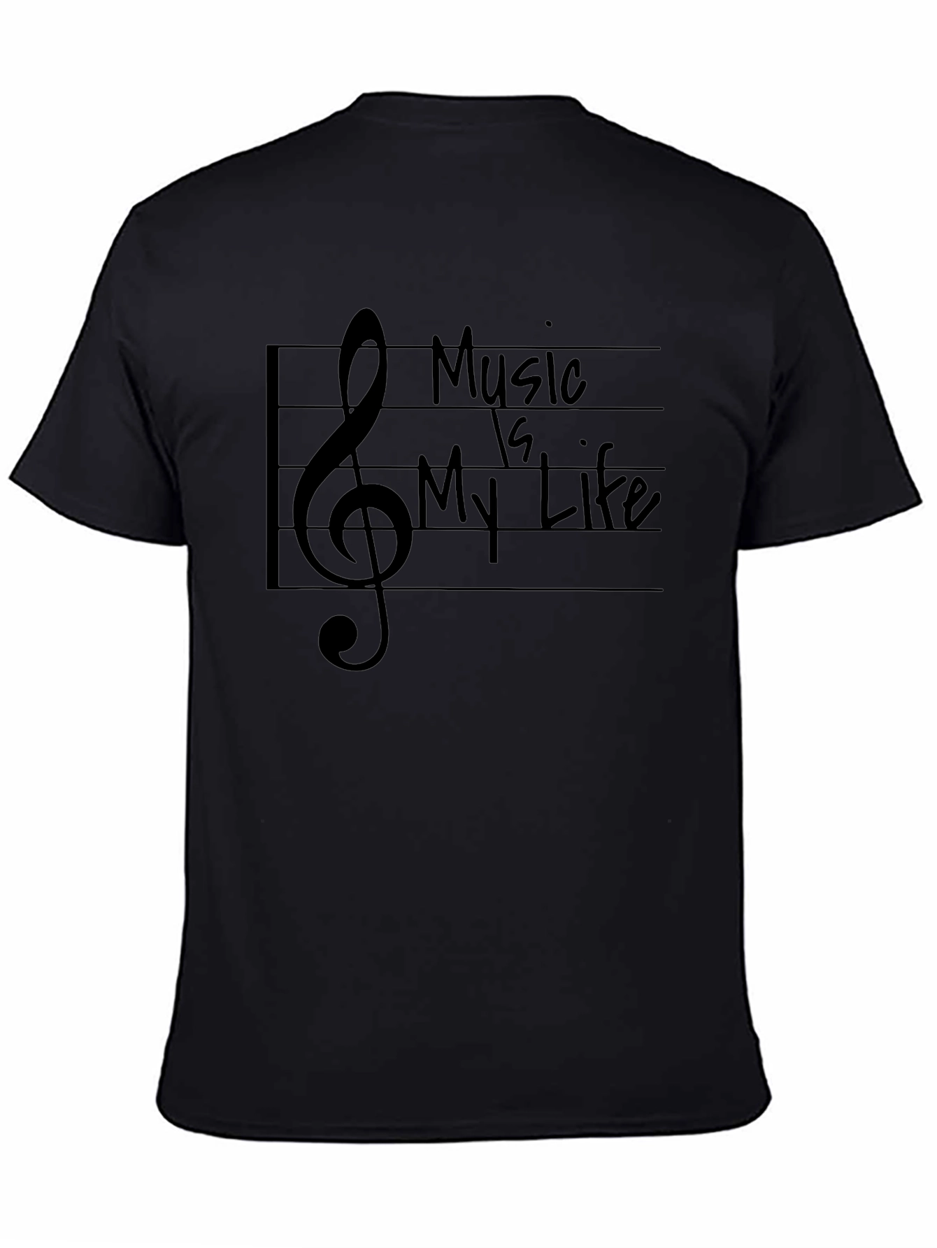 Music is My Life Black T-Shirt