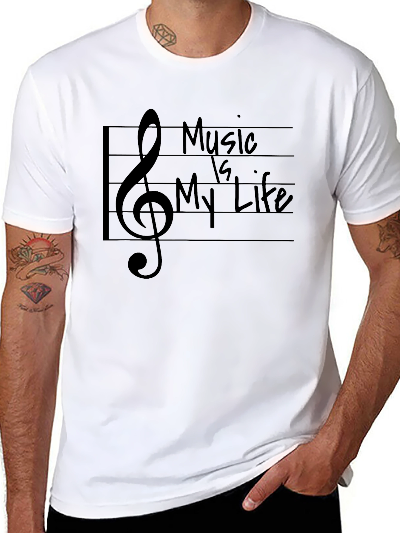 Music is My Life Black T-Shirt