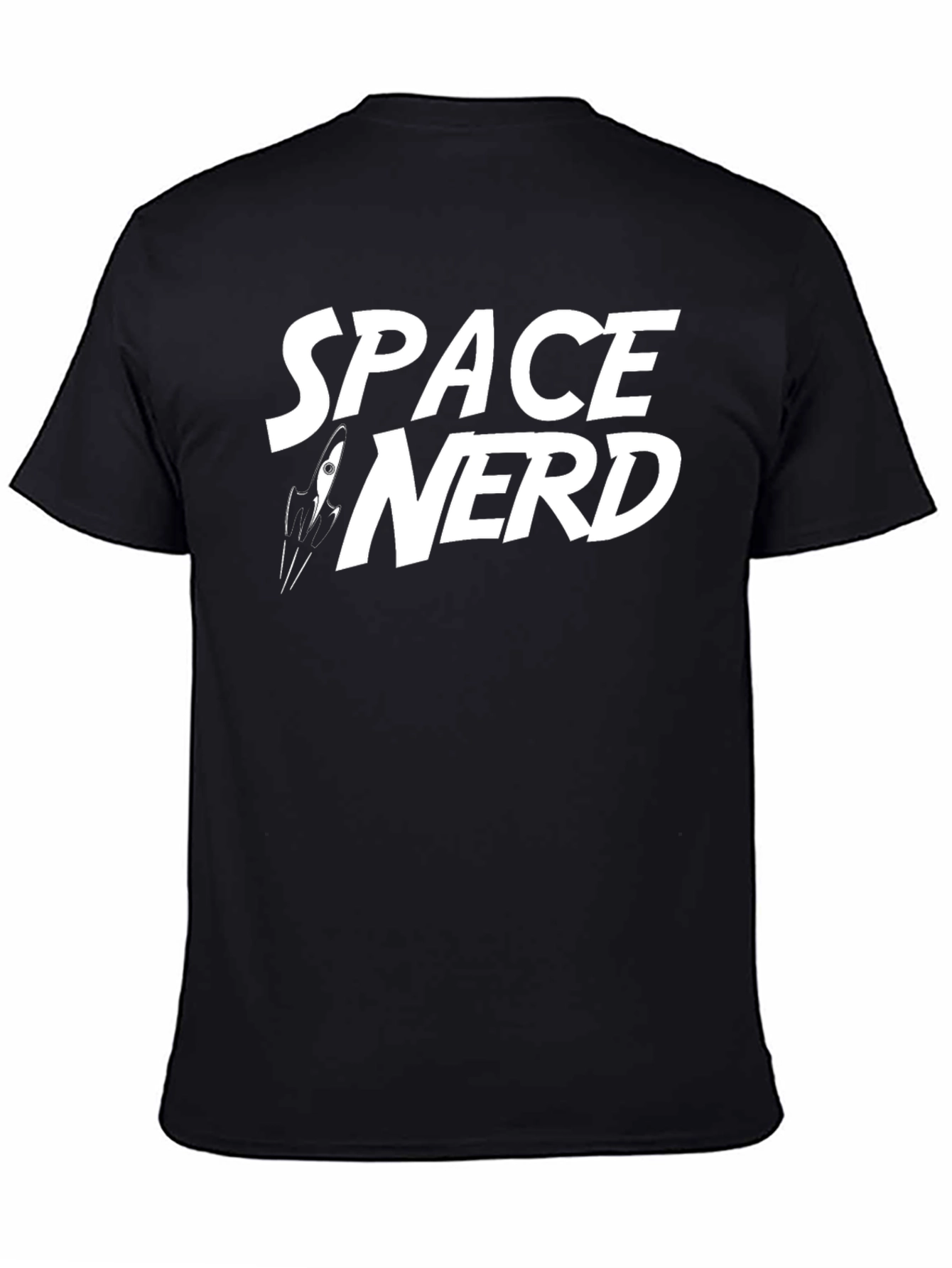 Space Nerd Graphic Tee - Black Cotton T-Shirt