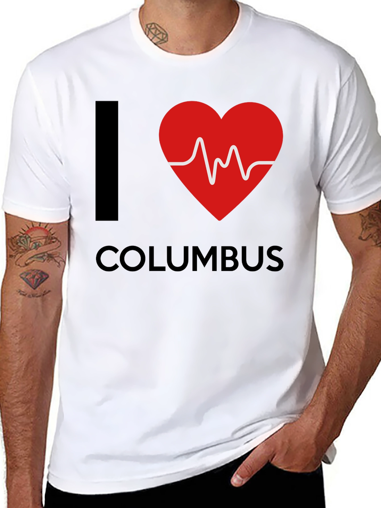 I Love Columbus Heartbeat T-Shirt