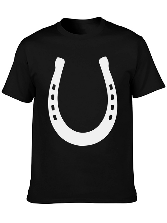 Lucky Horseshoe Graphic Tee - Black Cotton Blend