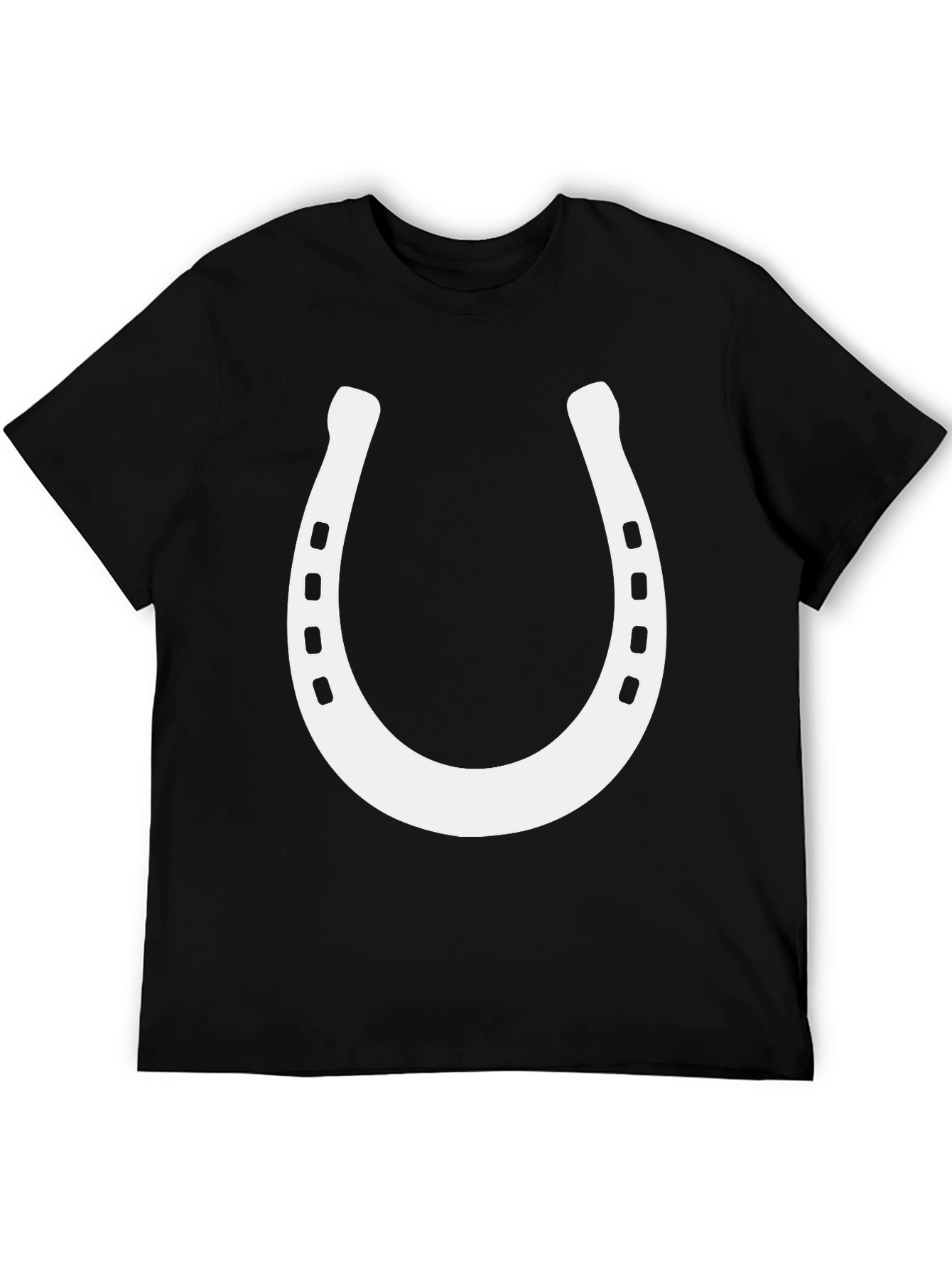 Lucky Horseshoe Graphic Tee - Black Cotton Blend