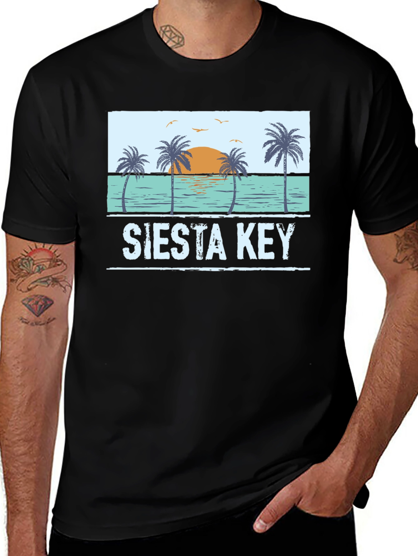 Siesta Key Palm Tree Graphic T-Shirt