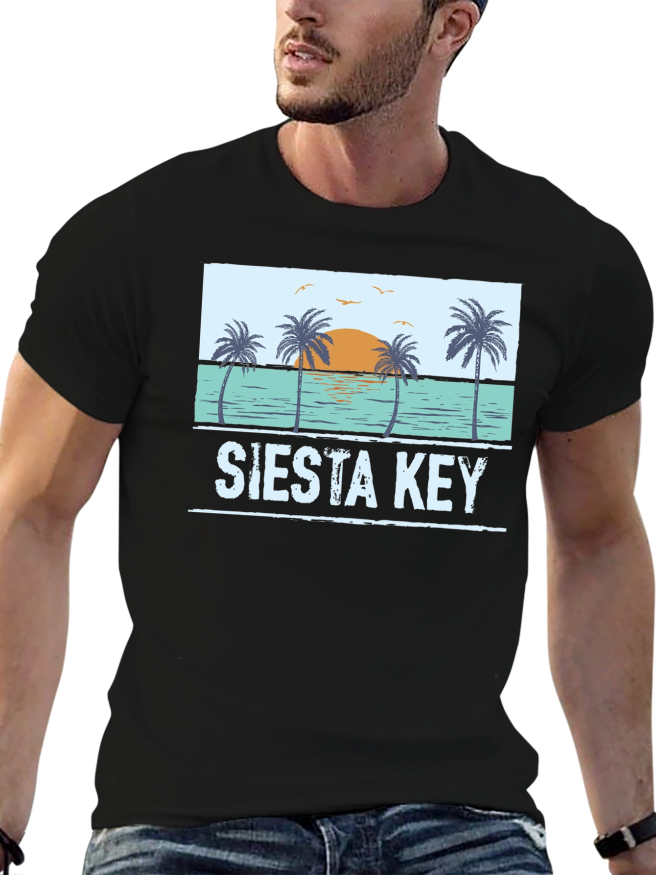 Siesta Key Palm Tree Graphic T-Shirt