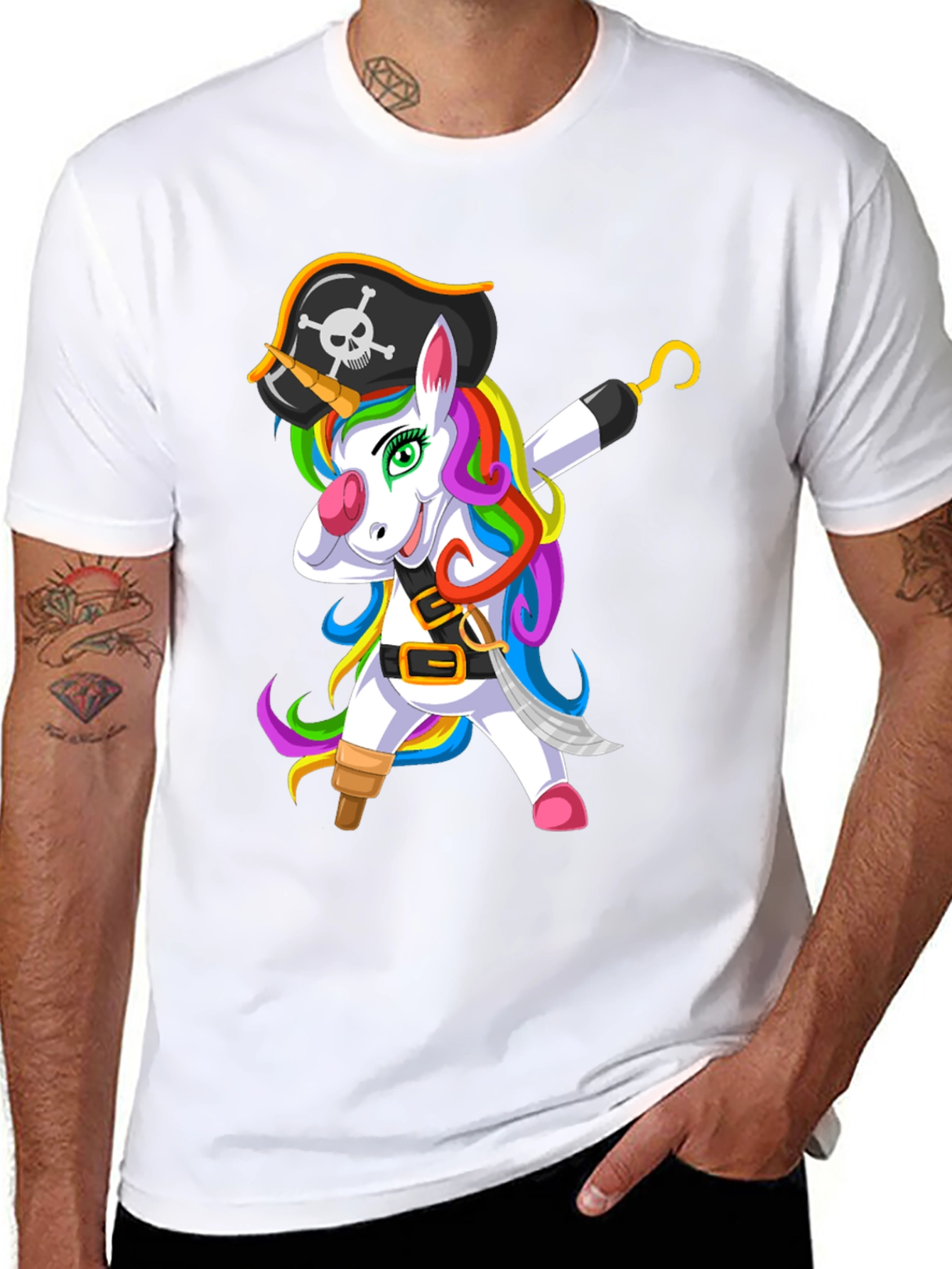 Pirate Unicorn Mens T-Shirt