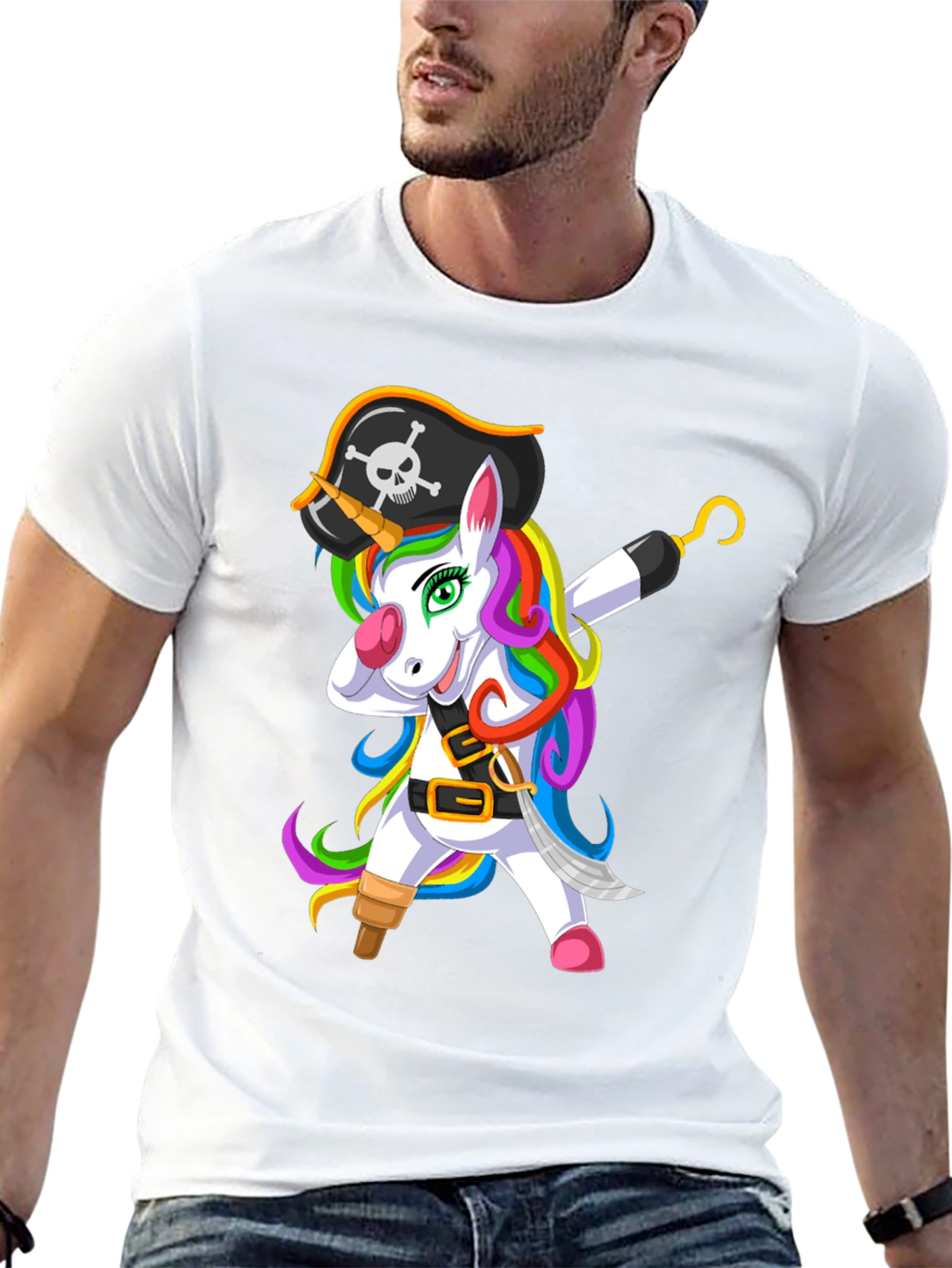 Pirate Unicorn Mens T-Shirt