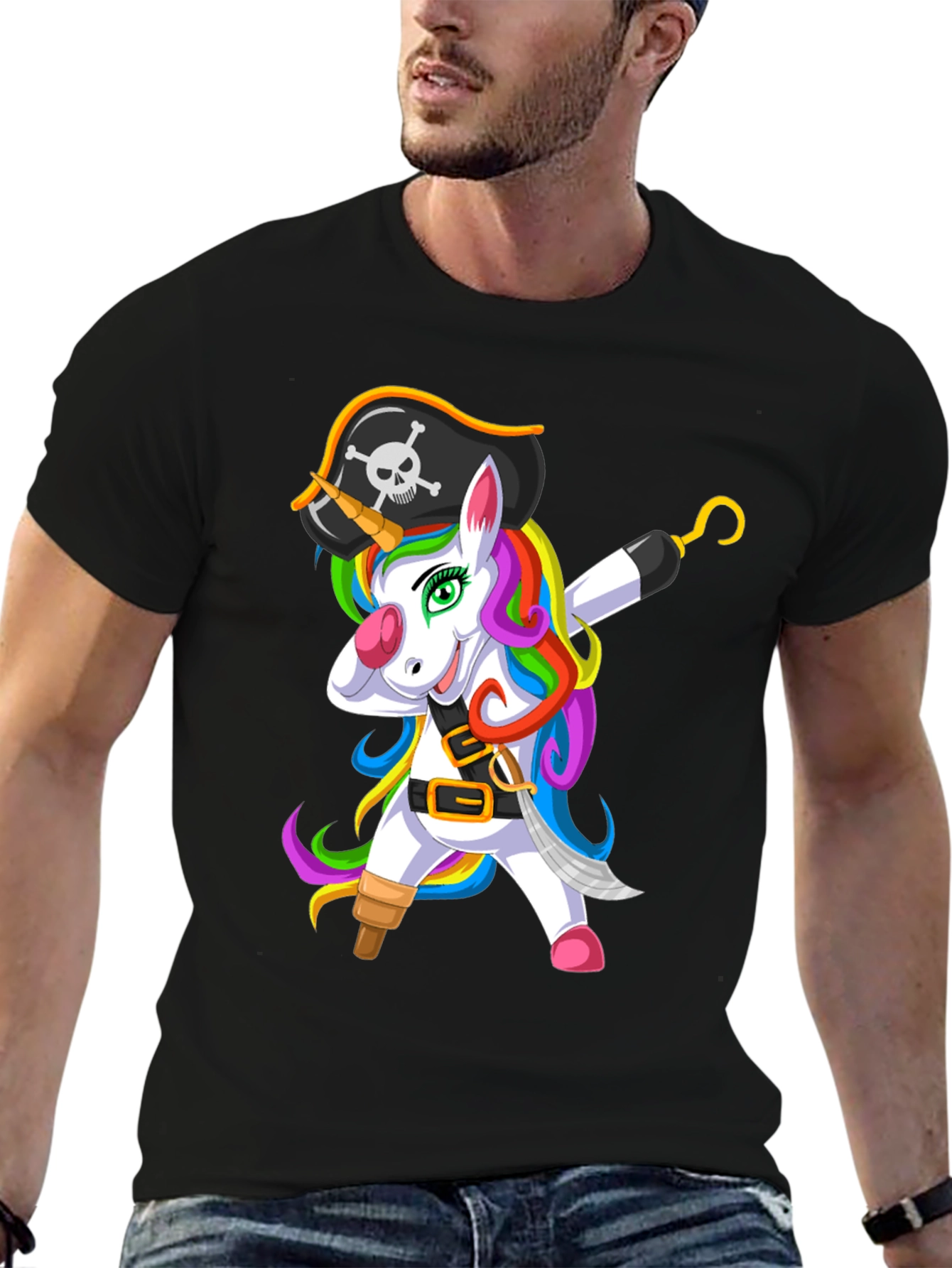 Pirate Unicorn Mens T-Shirt